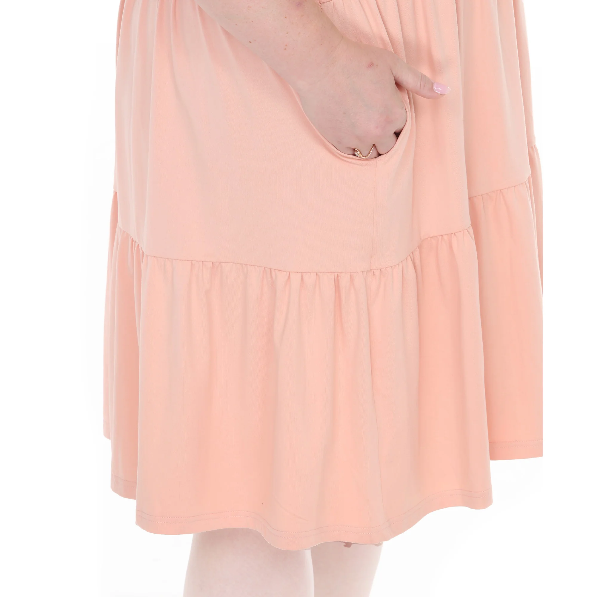 Plus Size Flutter Sleeve Ruffle Tiered Dress - Image 19