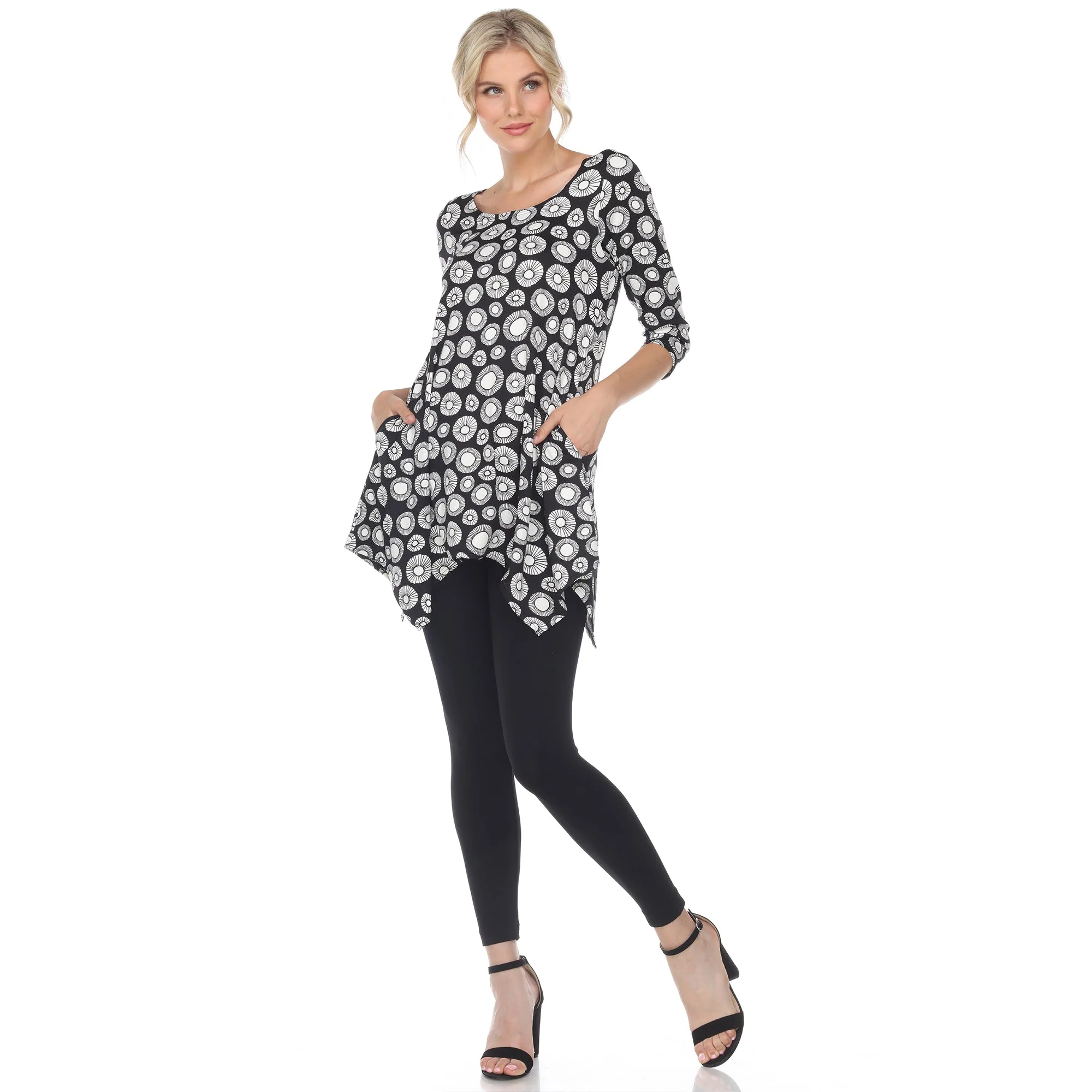 Printed Geometric Circle Tunic Top - Image 10