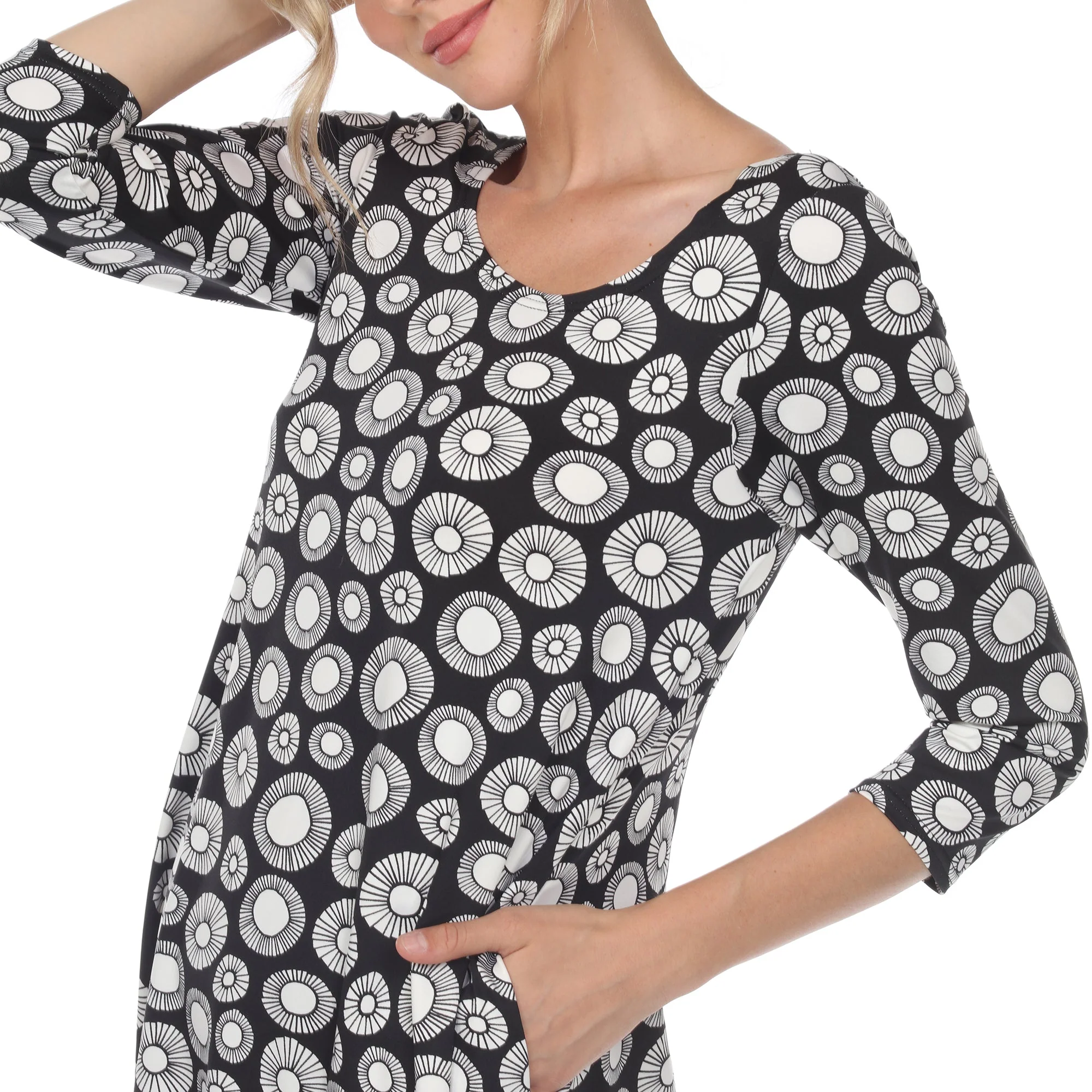 Printed Geometric Circle Tunic Top - Image 11