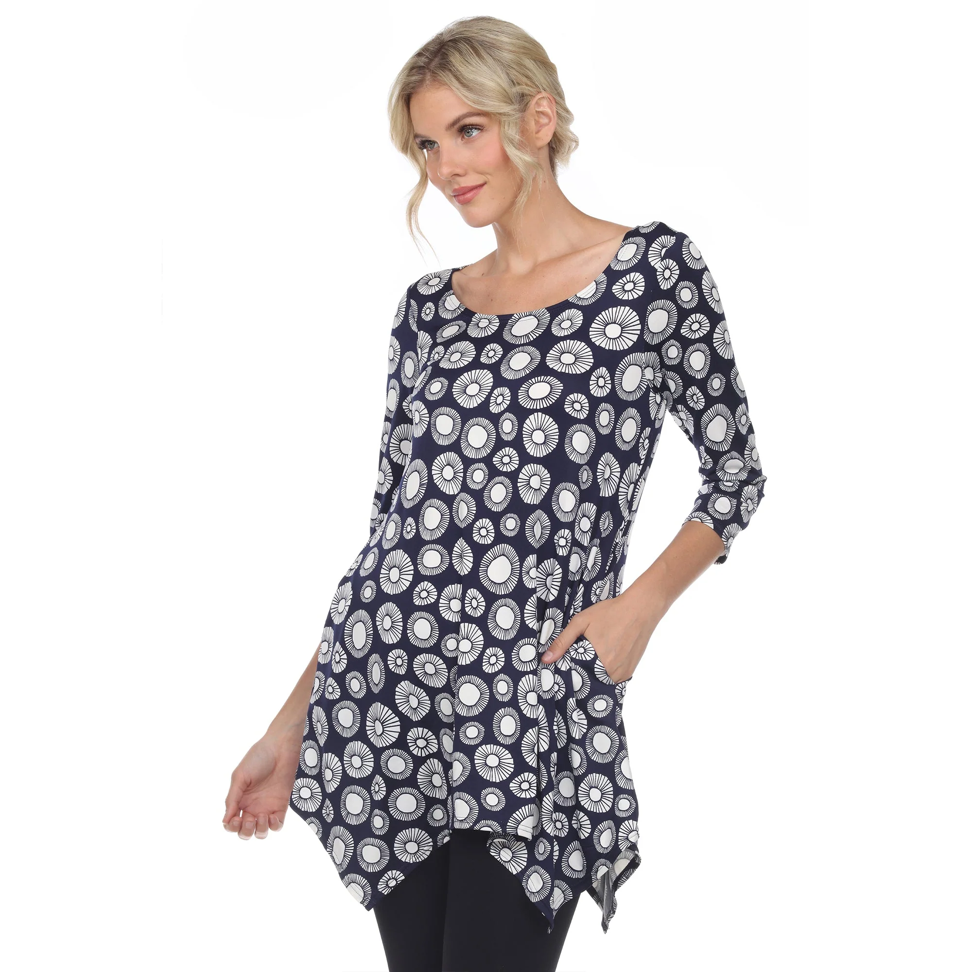 Printed Geometric Circle Tunic Top - Image 12