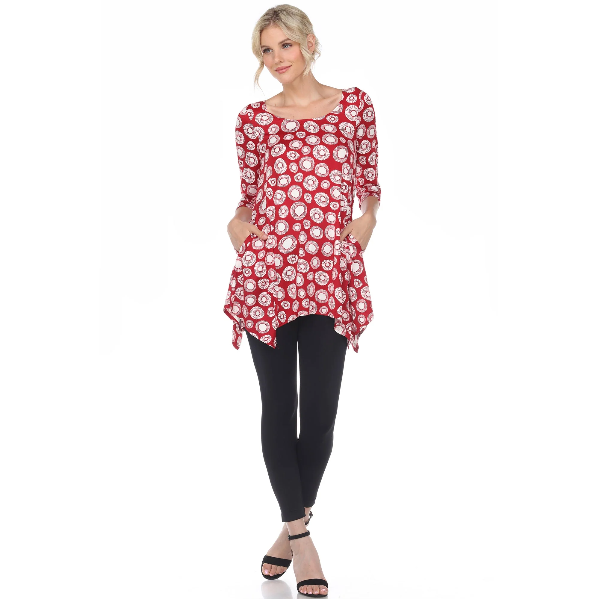 Printed Geometric Circle Tunic Top - Image 19