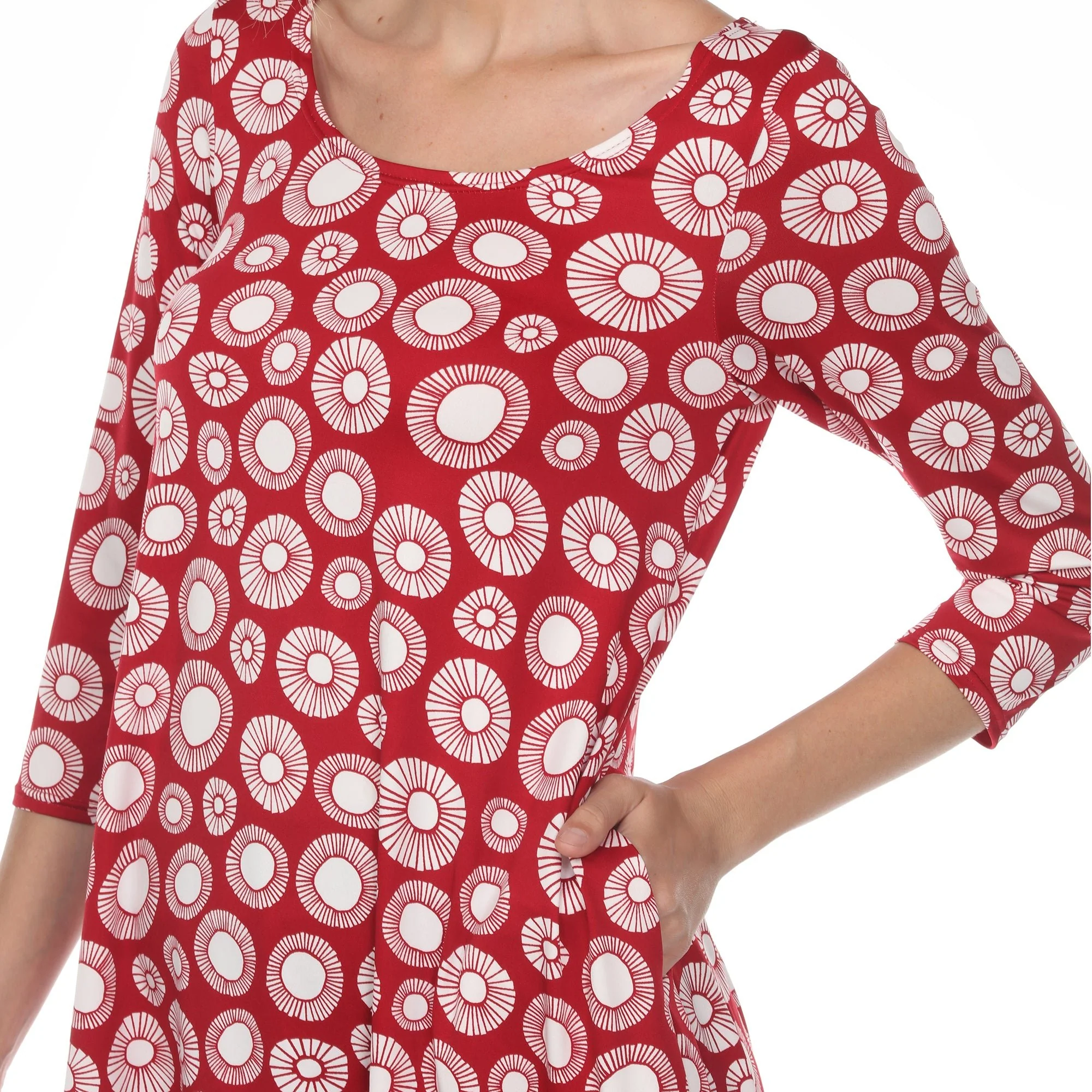 Printed Geometric Circle Tunic Top - Image 20