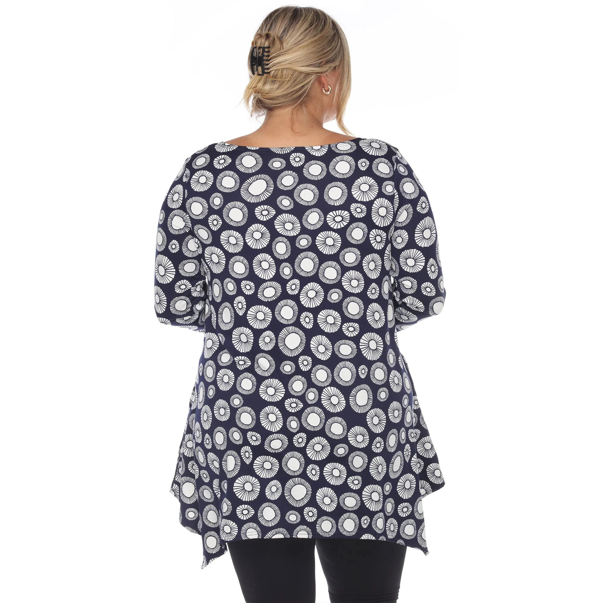 Printed Geometric Circle Tunic Top - Plus - Image 14