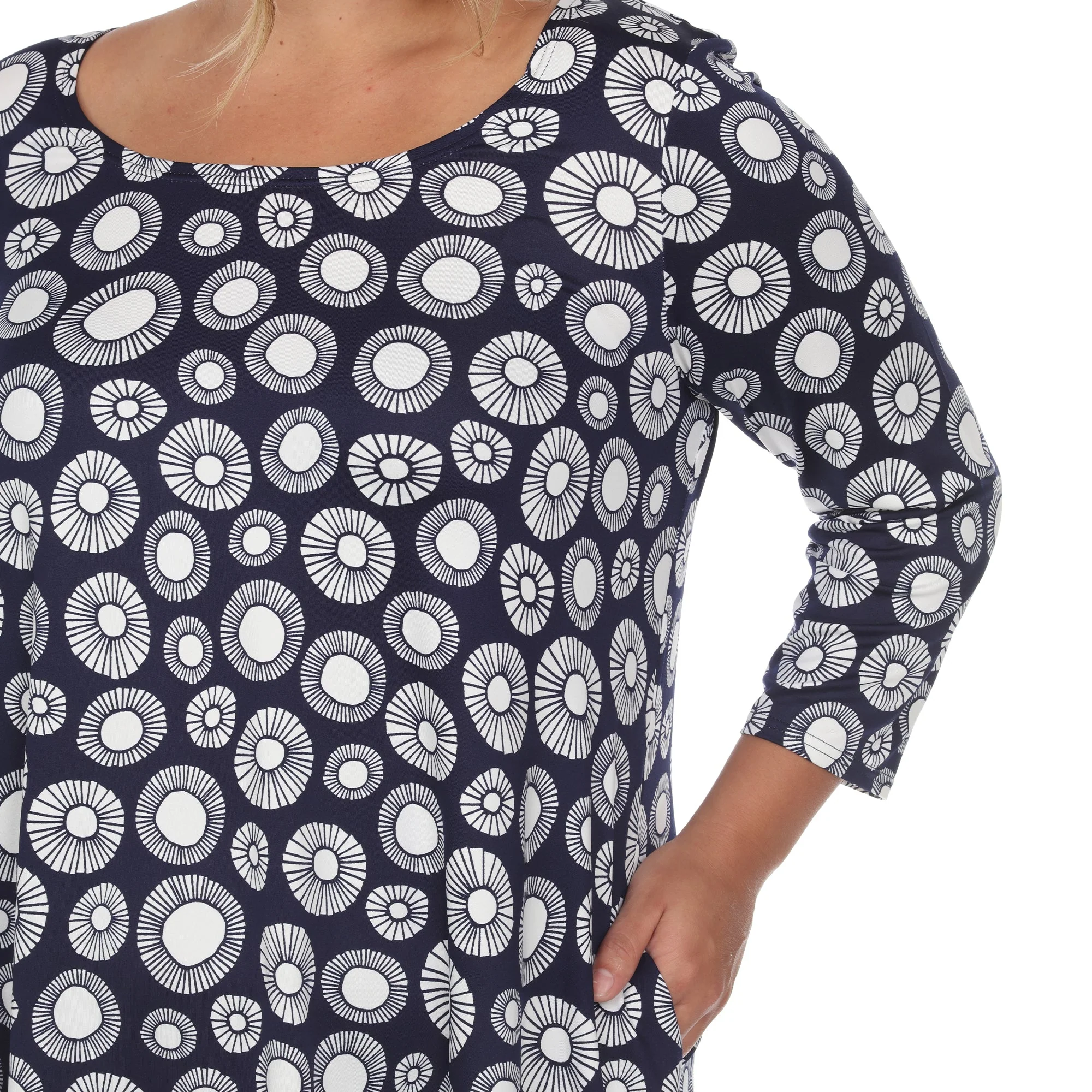 Printed Geometric Circle Tunic Top - Plus - Image 16