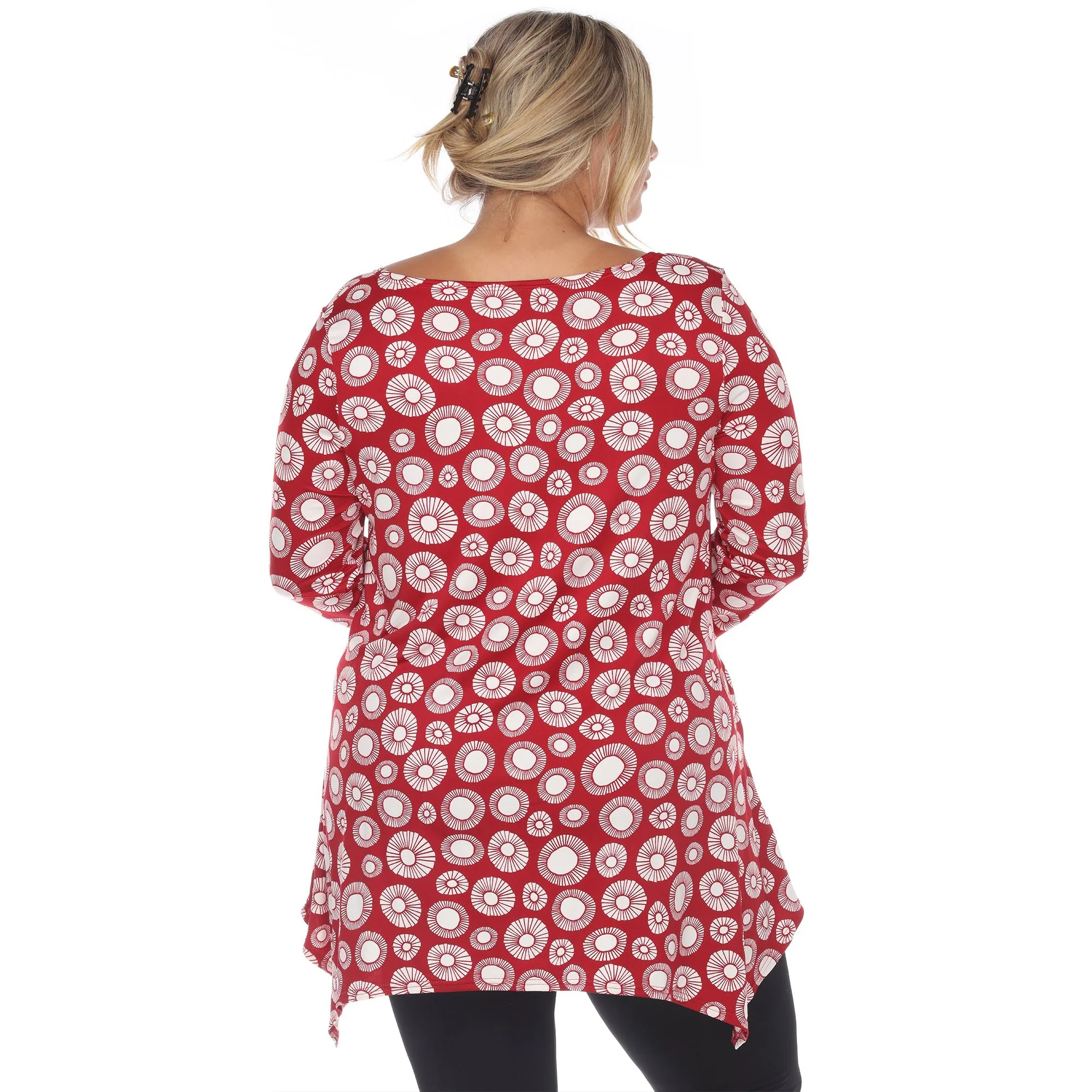 Printed Geometric Circle Tunic Top - Plus - Image 18