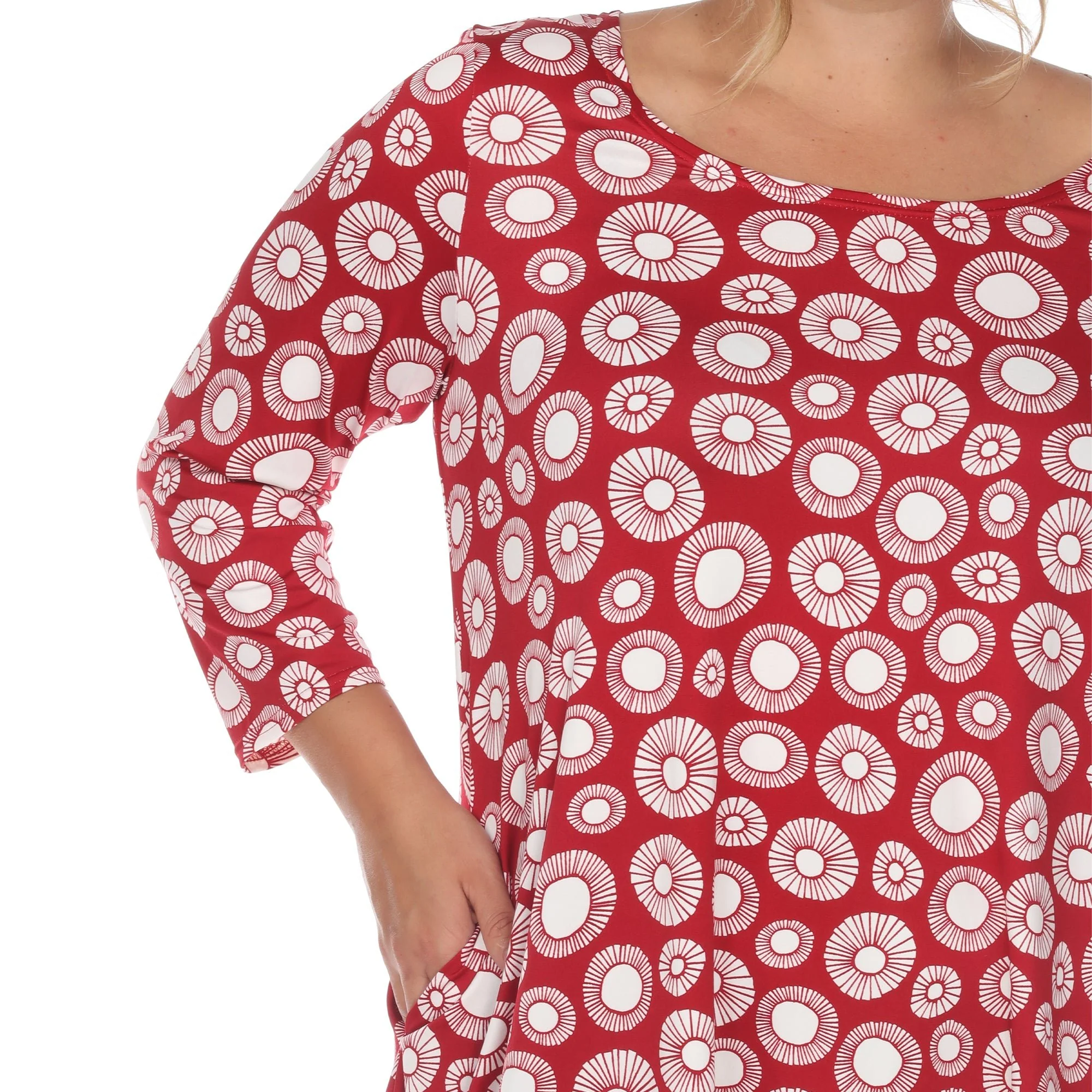 Printed Geometric Circle Tunic Top - Plus - Image 20