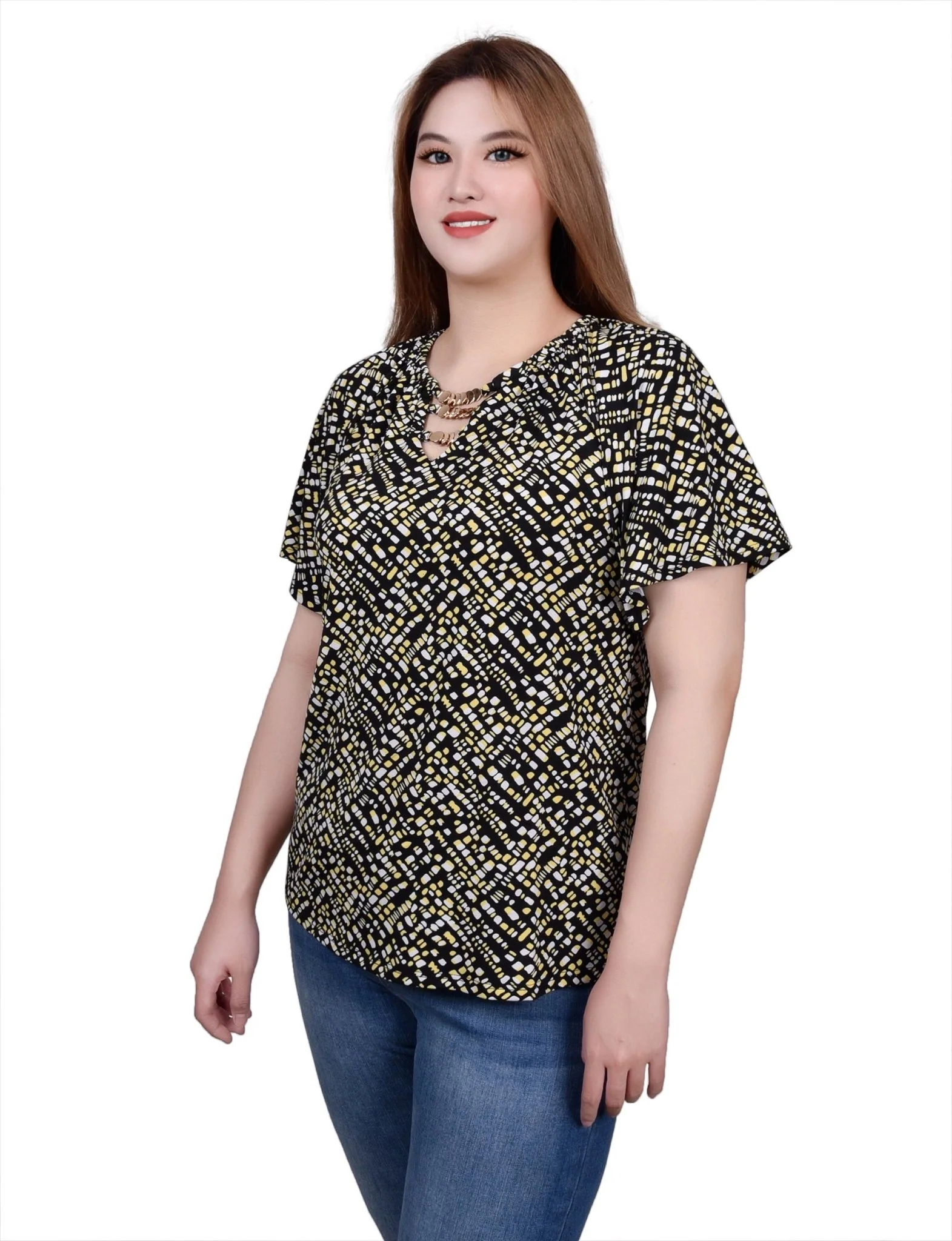 Raglan Sleeve Top With Chain Details - Petite - Image 10