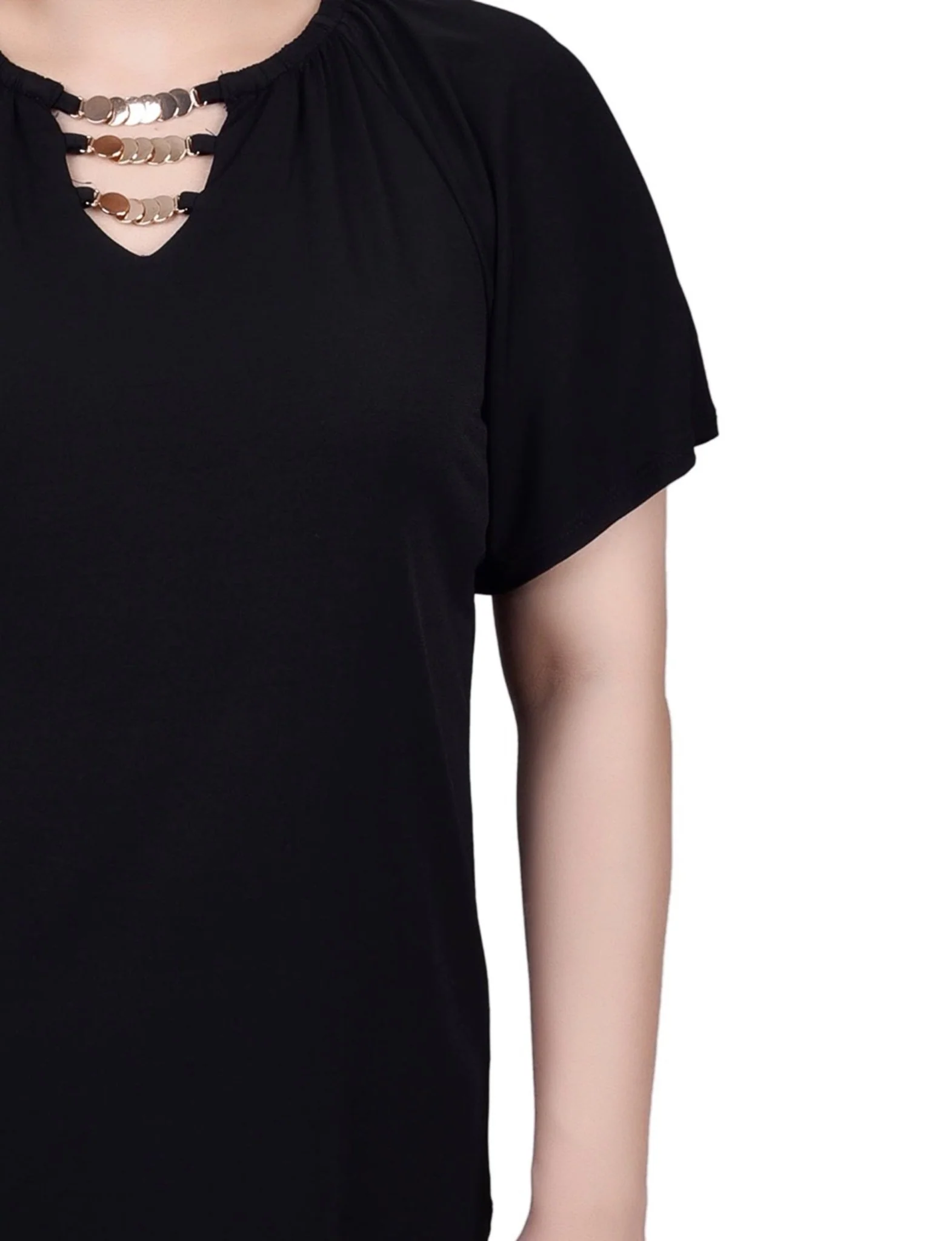 Raglan Sleeve Top With Chain Details - Petite - Image 7