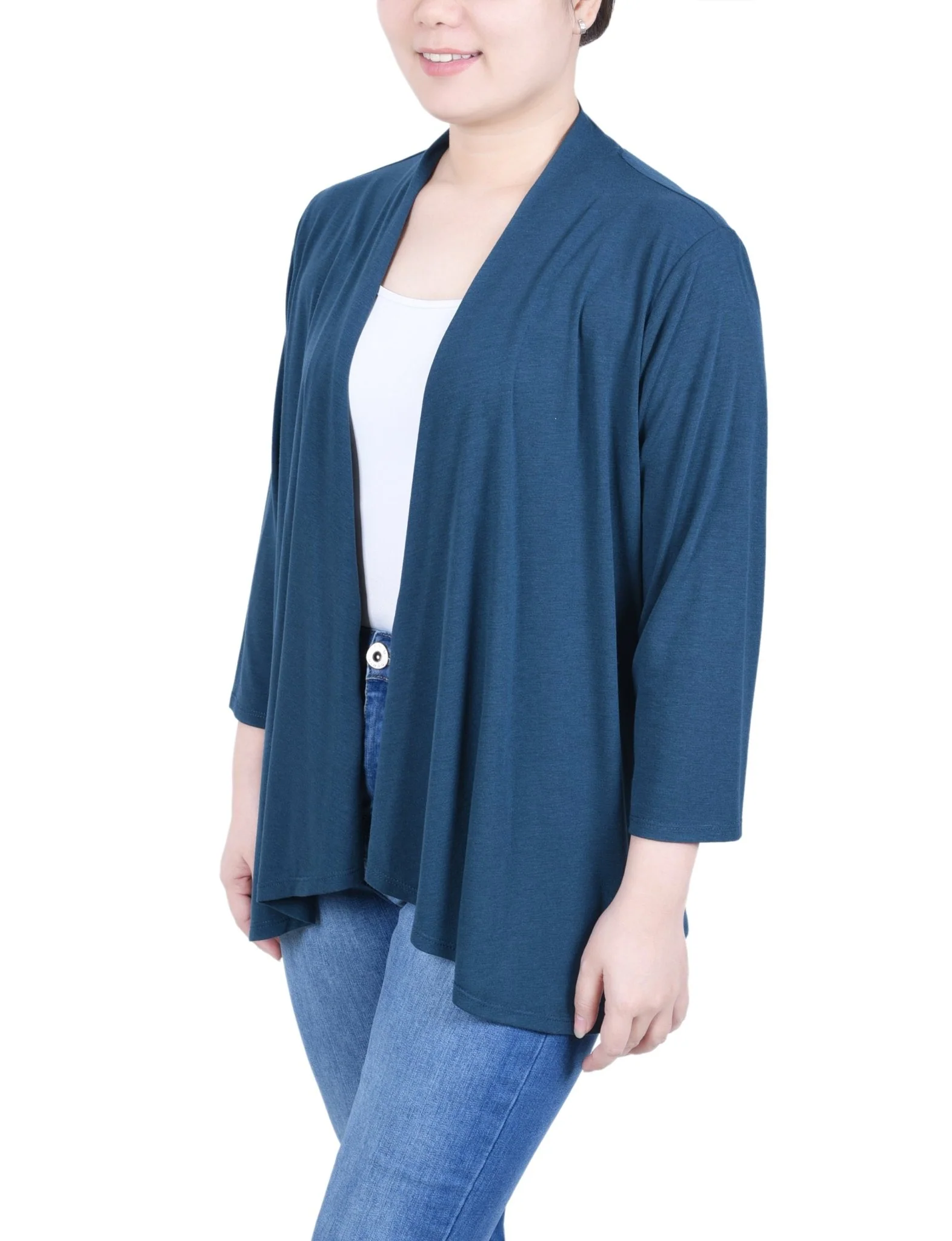 Reflecting Pond 3/4 Sleeve Solid Cardigan - Image 2