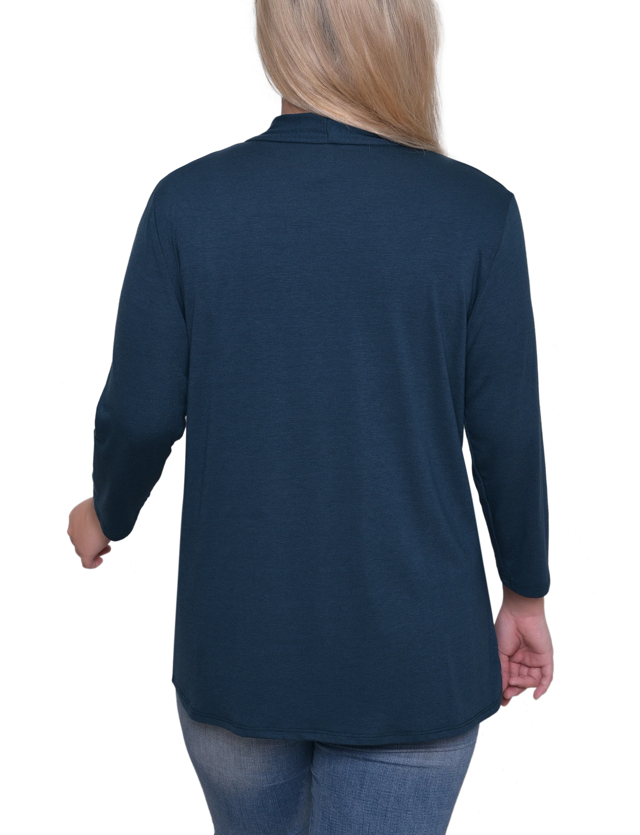 Reflecting Pond Solid 3/4 Sleeve Cardigan - Image 4
