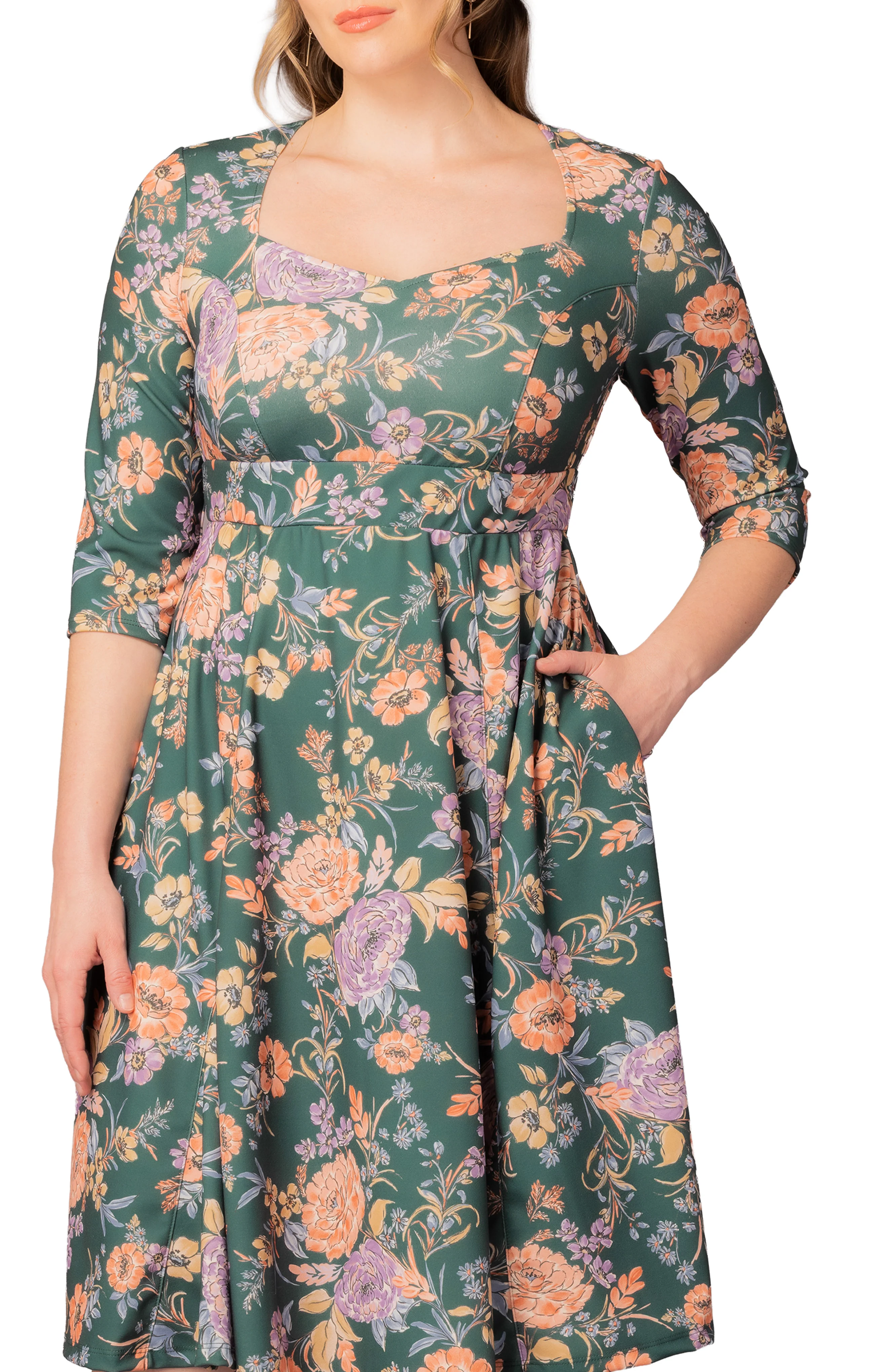 Royal Sweetheart Cocktail Dress  - Green Garden -  Plus - Image 3
