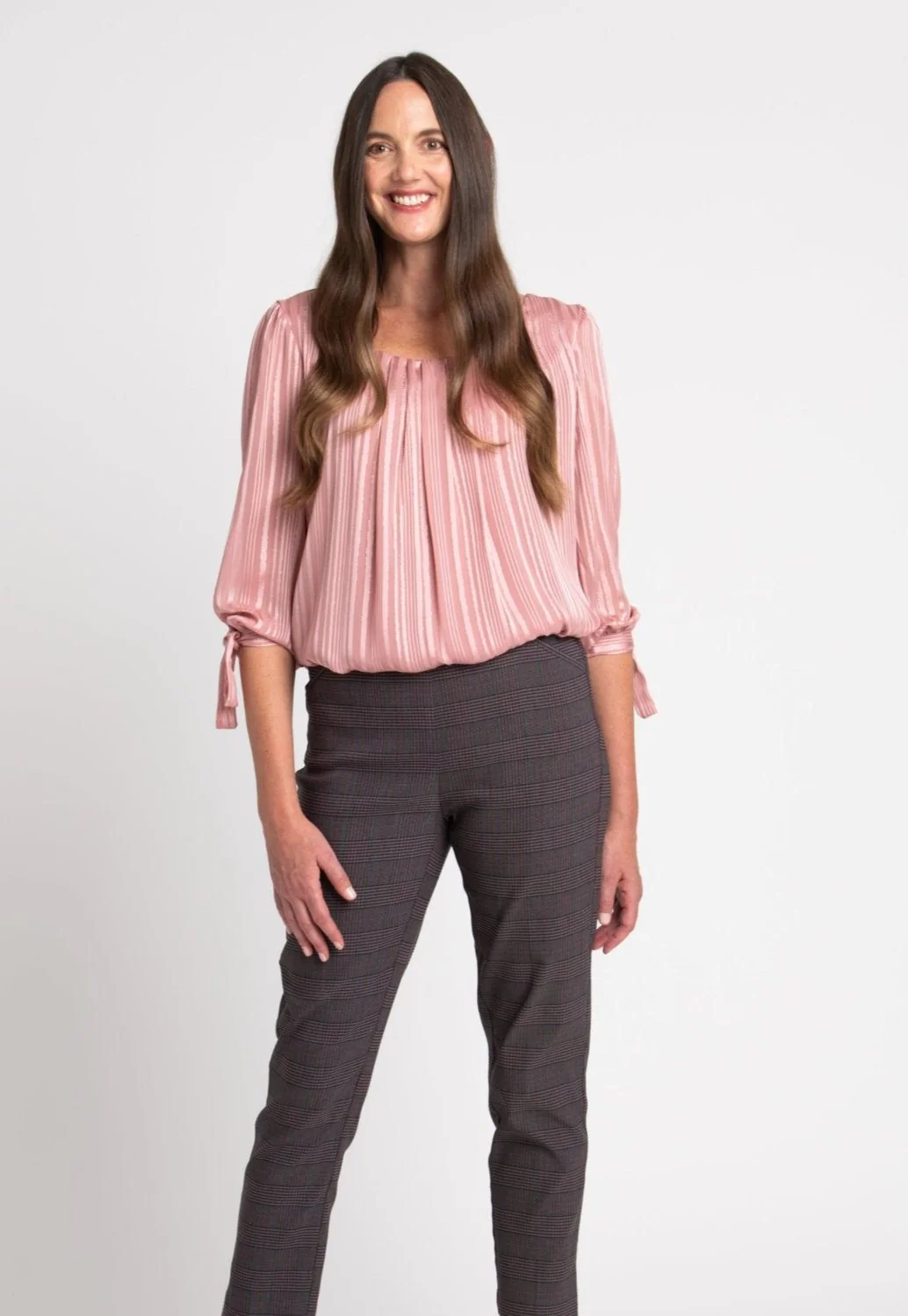 Roz & Ali™ Millennium Wine Plaid Pull On Ankle Pants - Image 3