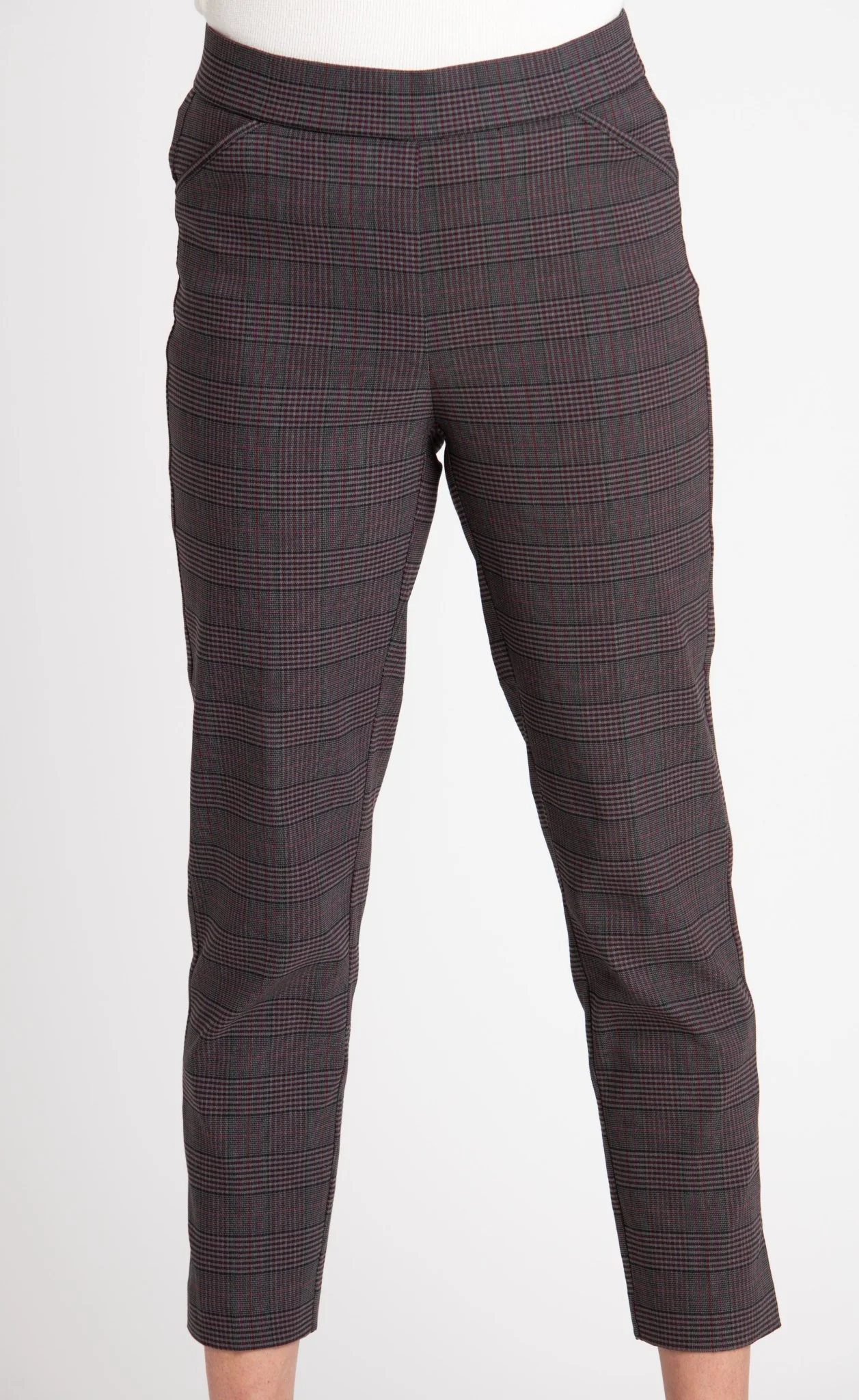 Roz & Ali™ Millennium Wine Plaid Pull On Ankle Pants - Image 6