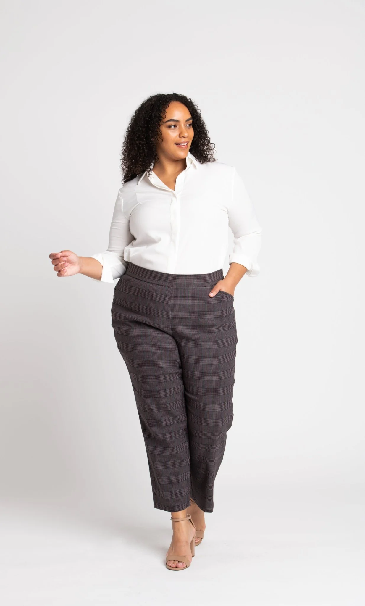 Roz & Ali™ Millennium Wine Plaid Pull On Ankle Pants - Plus - Image 3