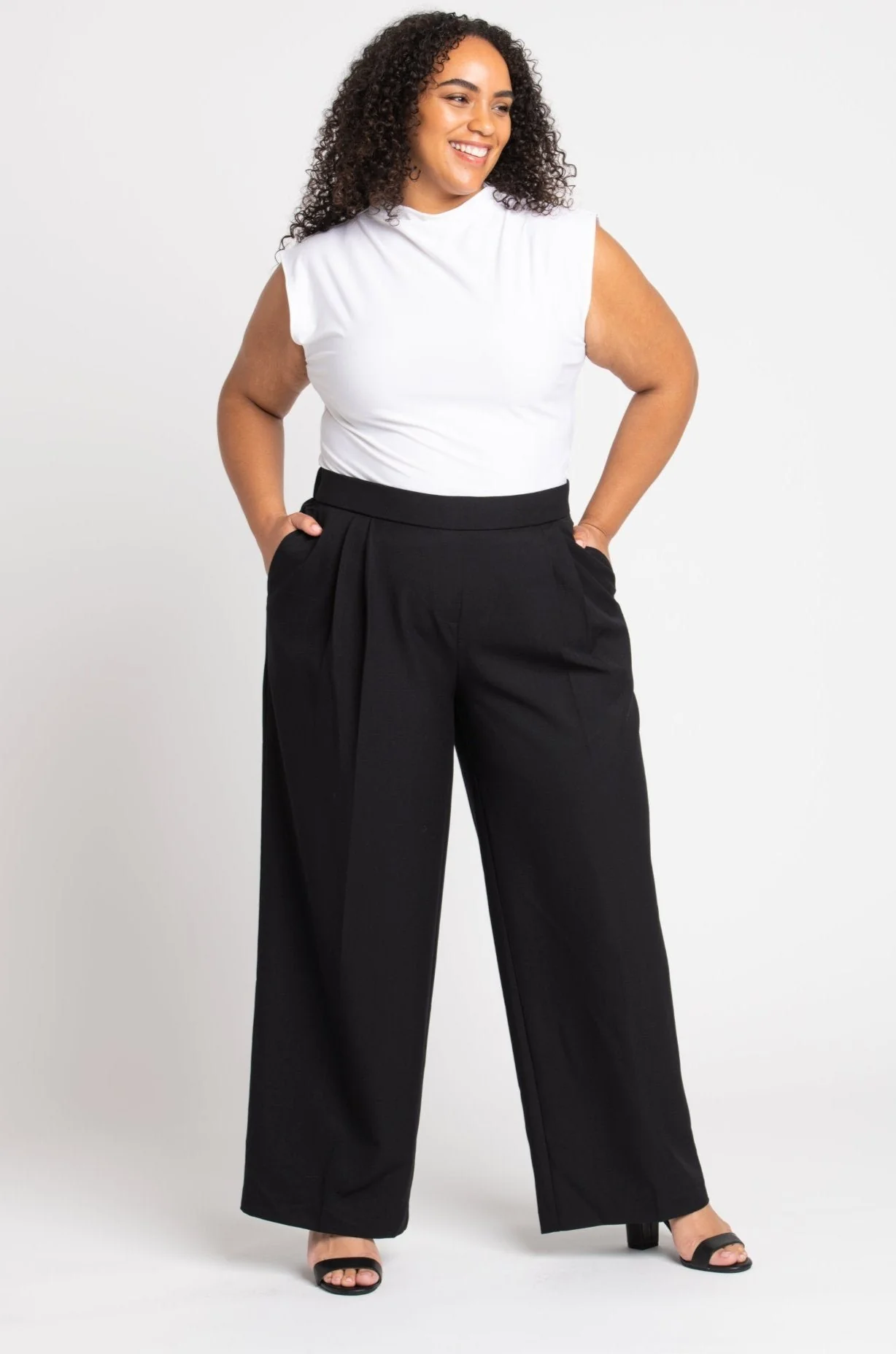 Roz & Ali™ Pleated Wide Leg Trouser Pants - Plus - Image 3
