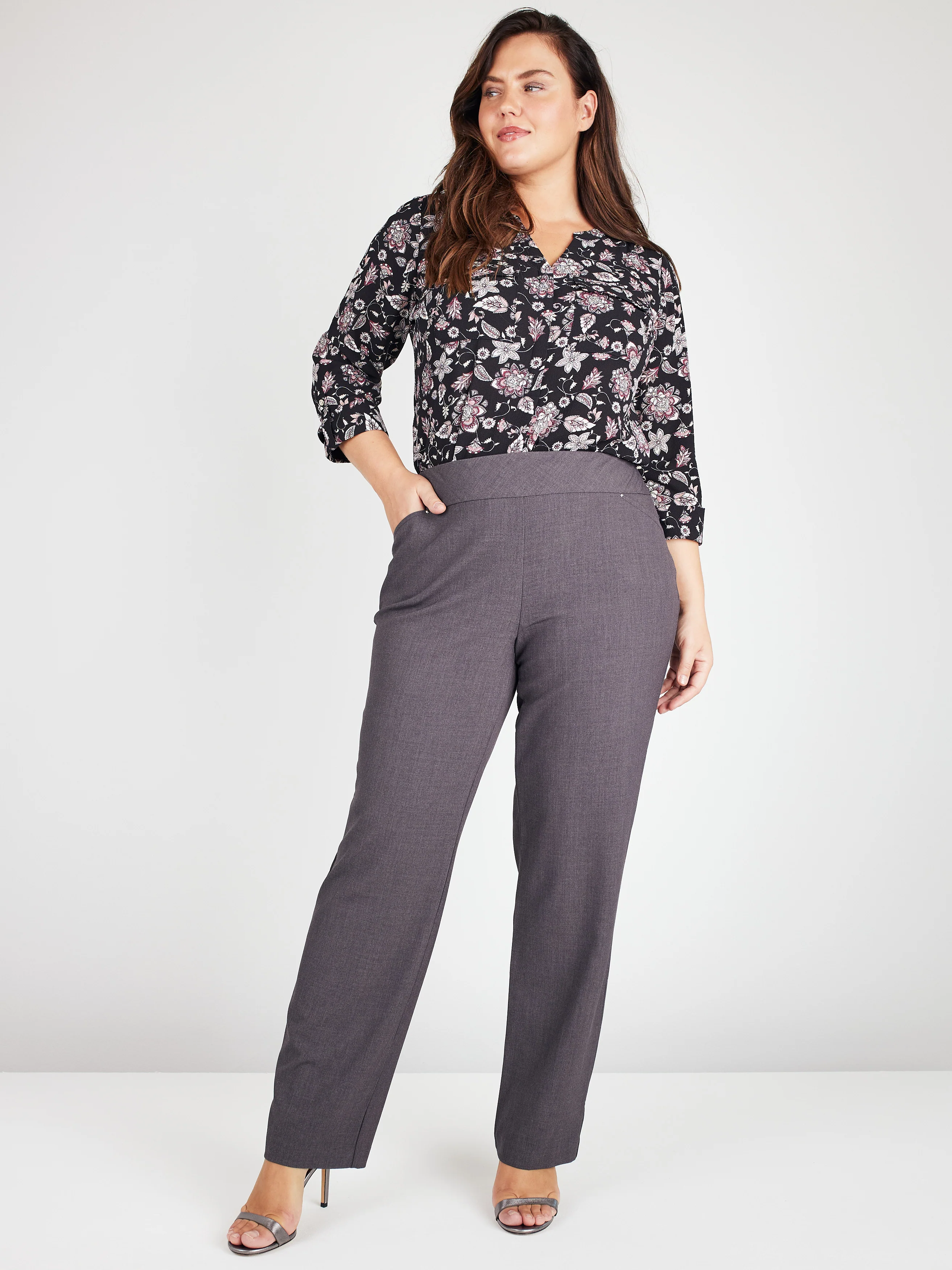 Roz & Ali™ Secret Agent Pull On Tummy Control Pants Straight Leg - Plus - Image 5