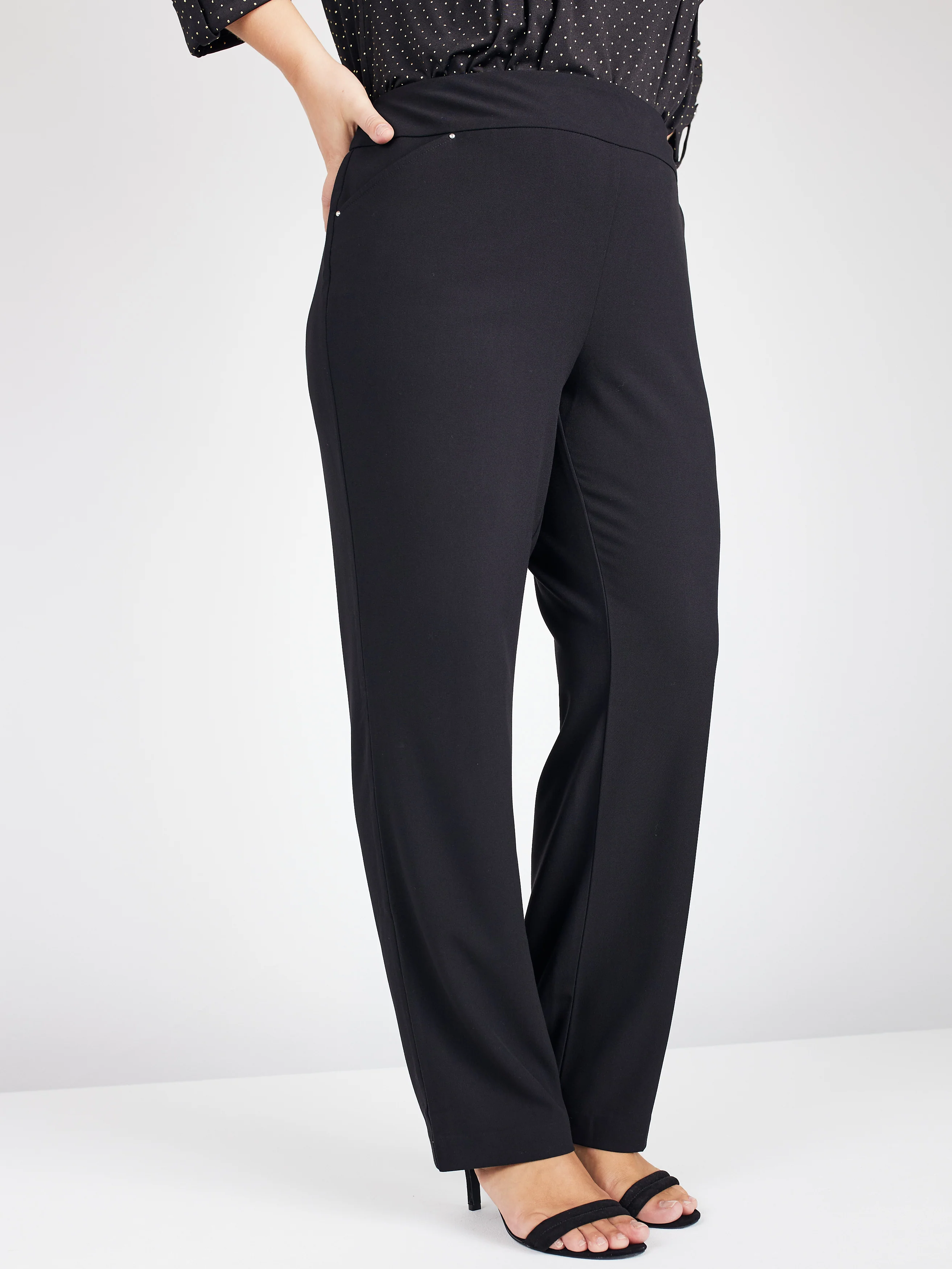 Roz & Ali™ Secret Agent Pull On Tummy Control Pants Straight Leg - Short Length - Image 4