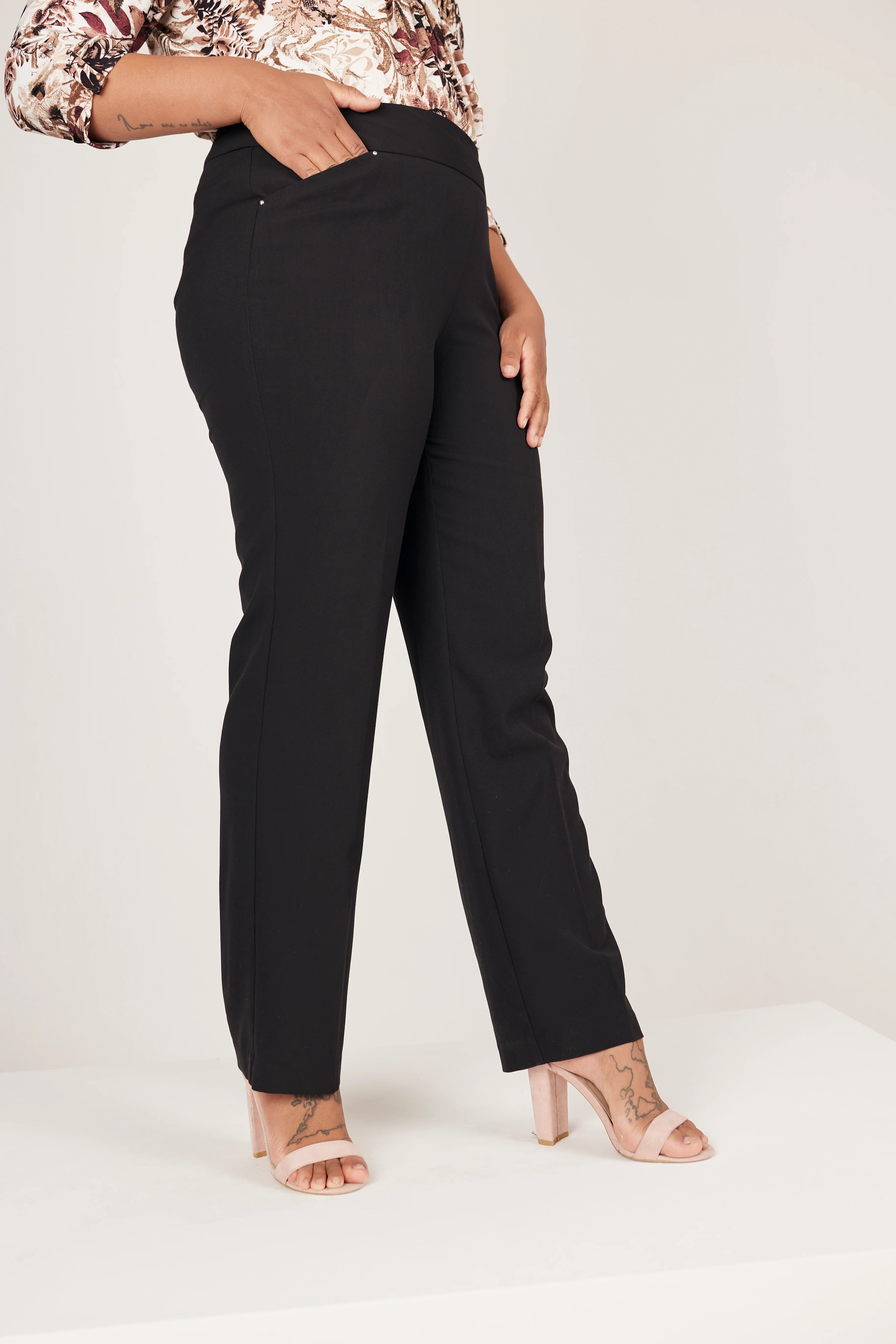 Roz & Ali™ Secret Agent Pull On Tummy Control Pants Straight Leg - Tall Length - Image 6