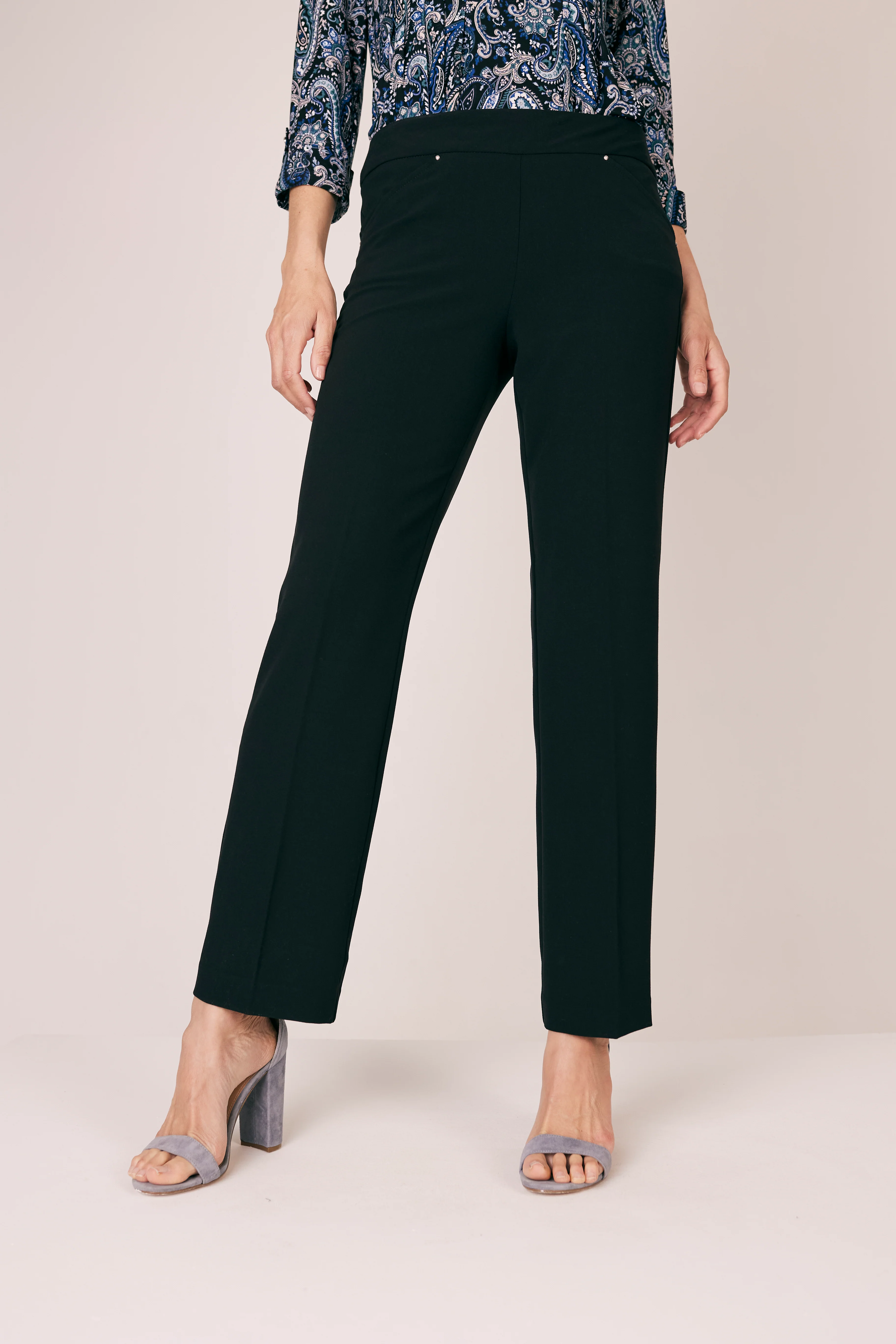 Roz & Ali™ Secret Agent Pull On Tummy Control Pants Straight Leg - Plus - Short Length - Image 2