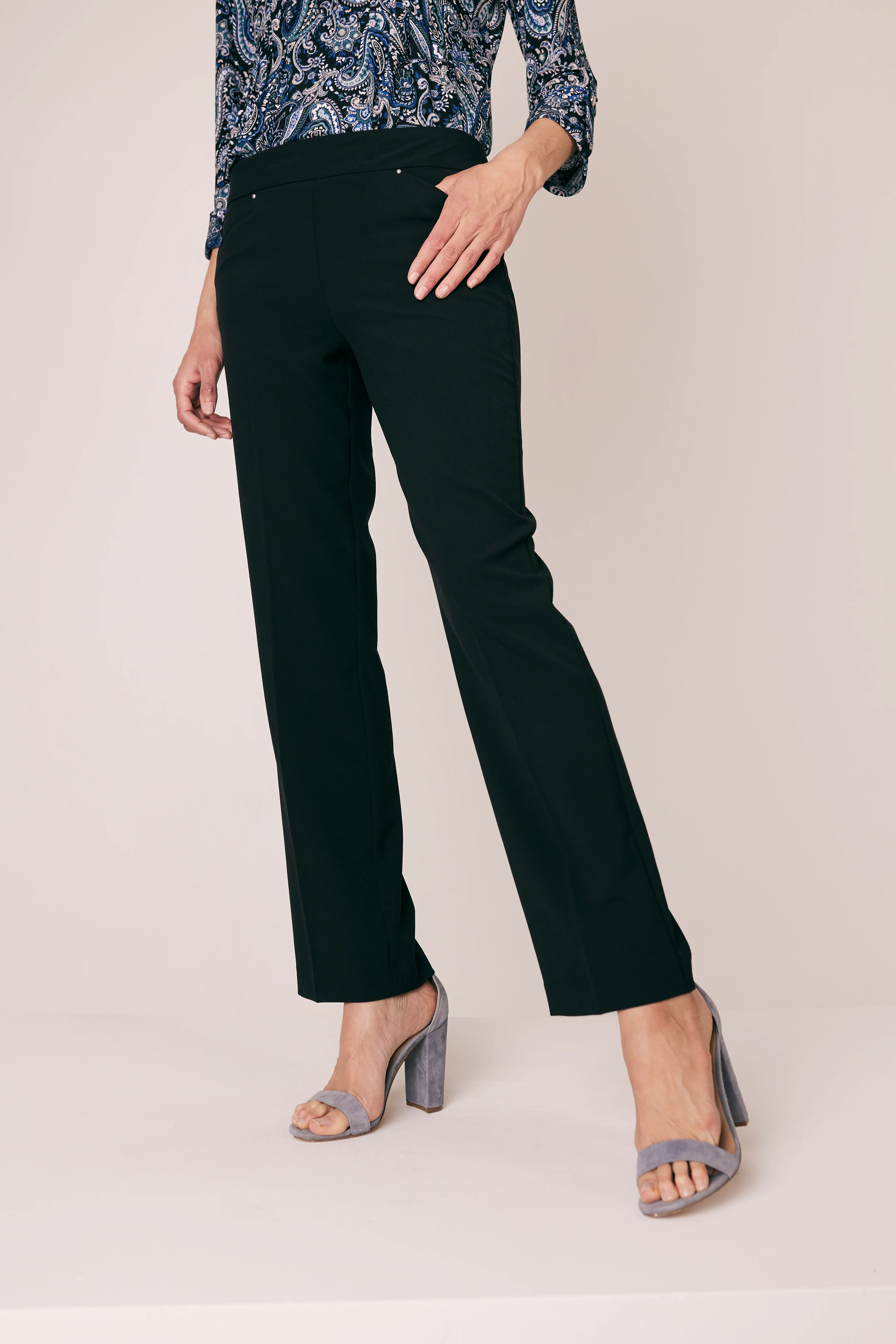 Roz & Ali™ Secret Agent Pull On Tummy Control Pants Straight Leg - Plus - Short Length - Image 6
