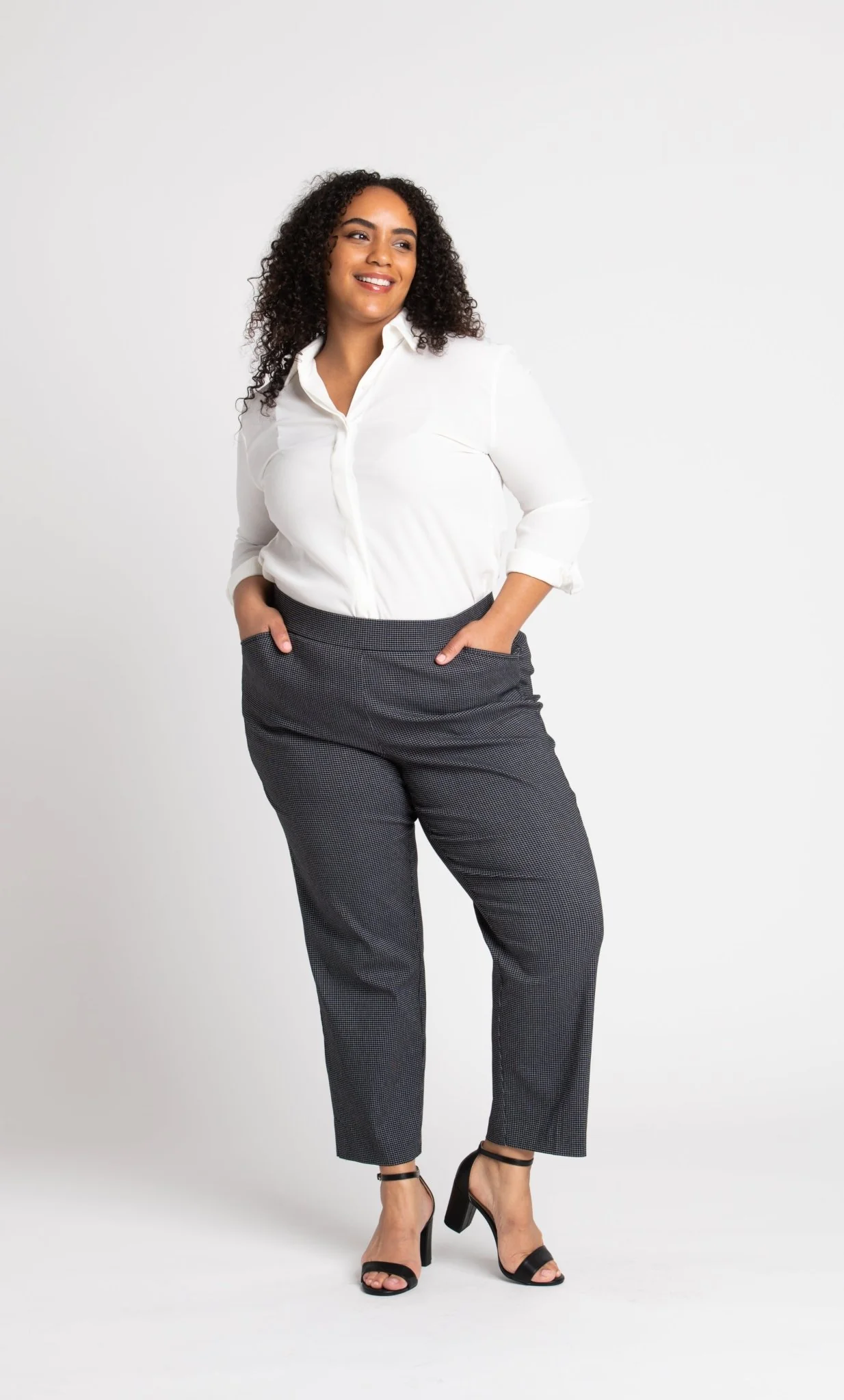 Roz & Ali™ Superstretch Black Grid Pull On Ankle Pants - Plus - Image 8