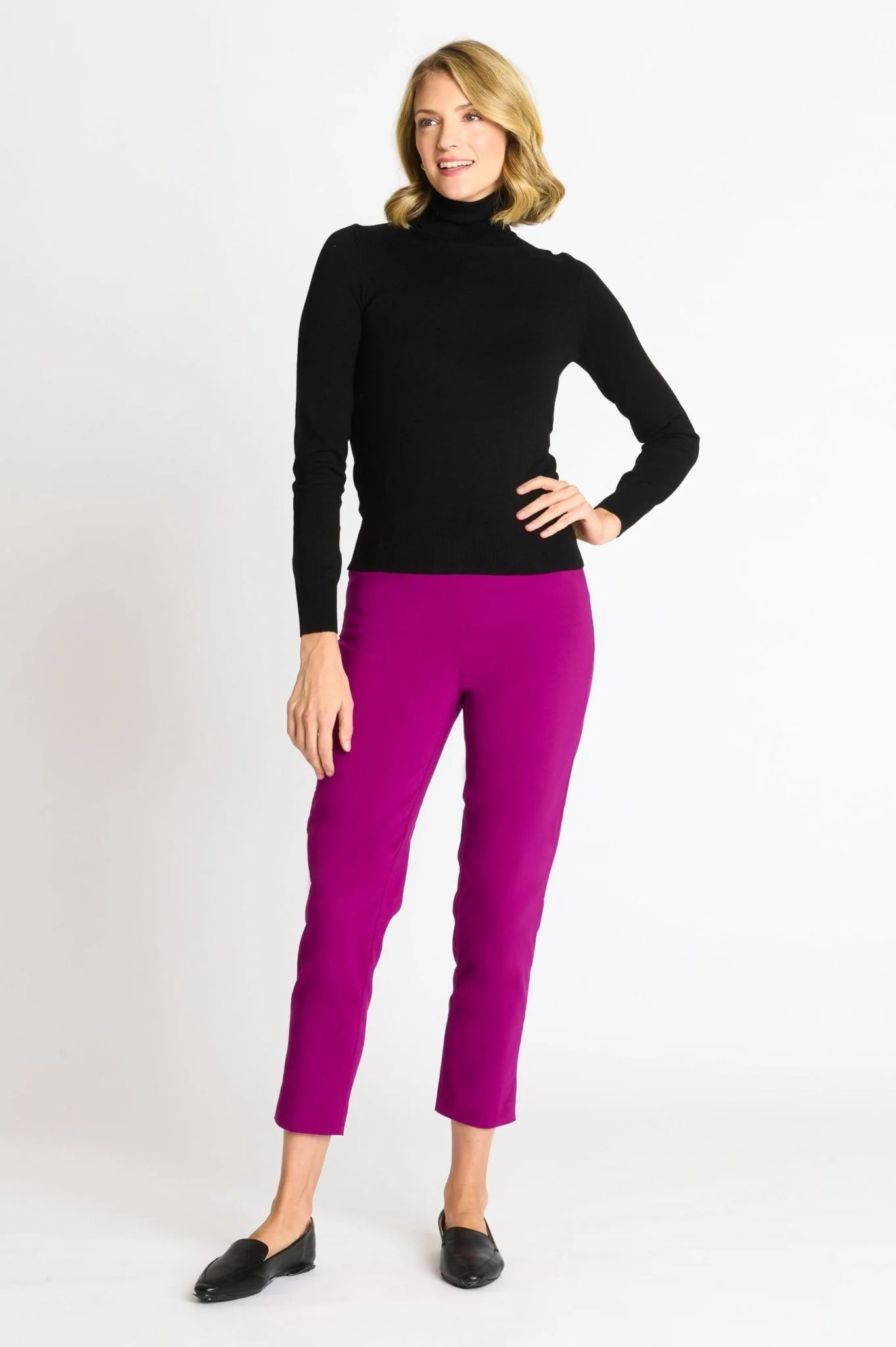 Roz & Ali™ Superstretch Magenta Pull On Ankle Pants - Image 12