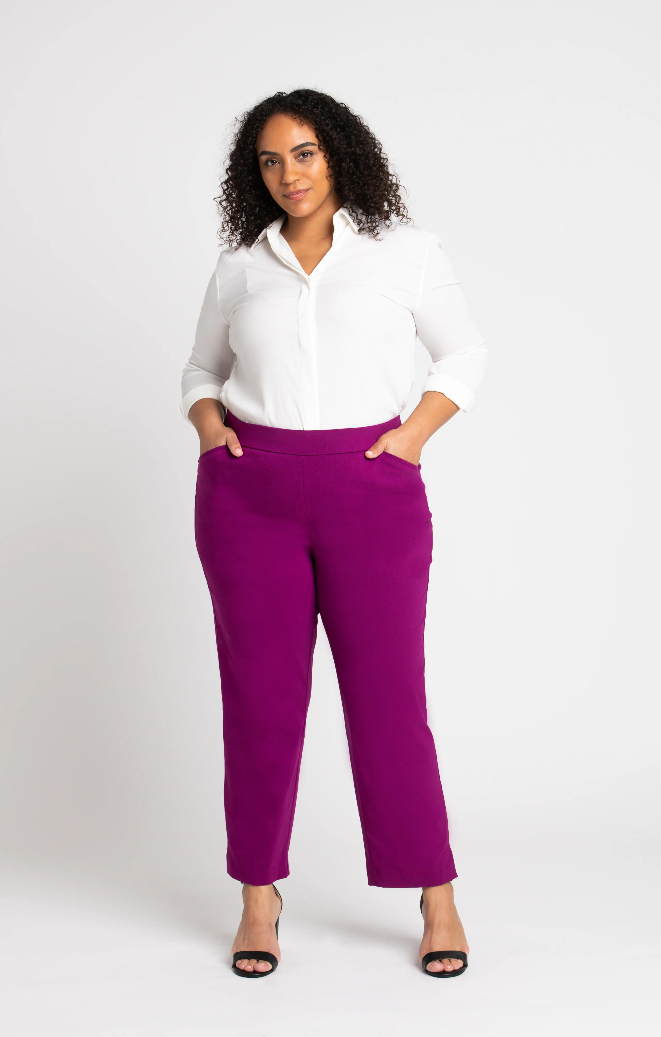 Roz & Ali™ Superstretch Magenta Pull On Ankle Pants - Plus - Image 10