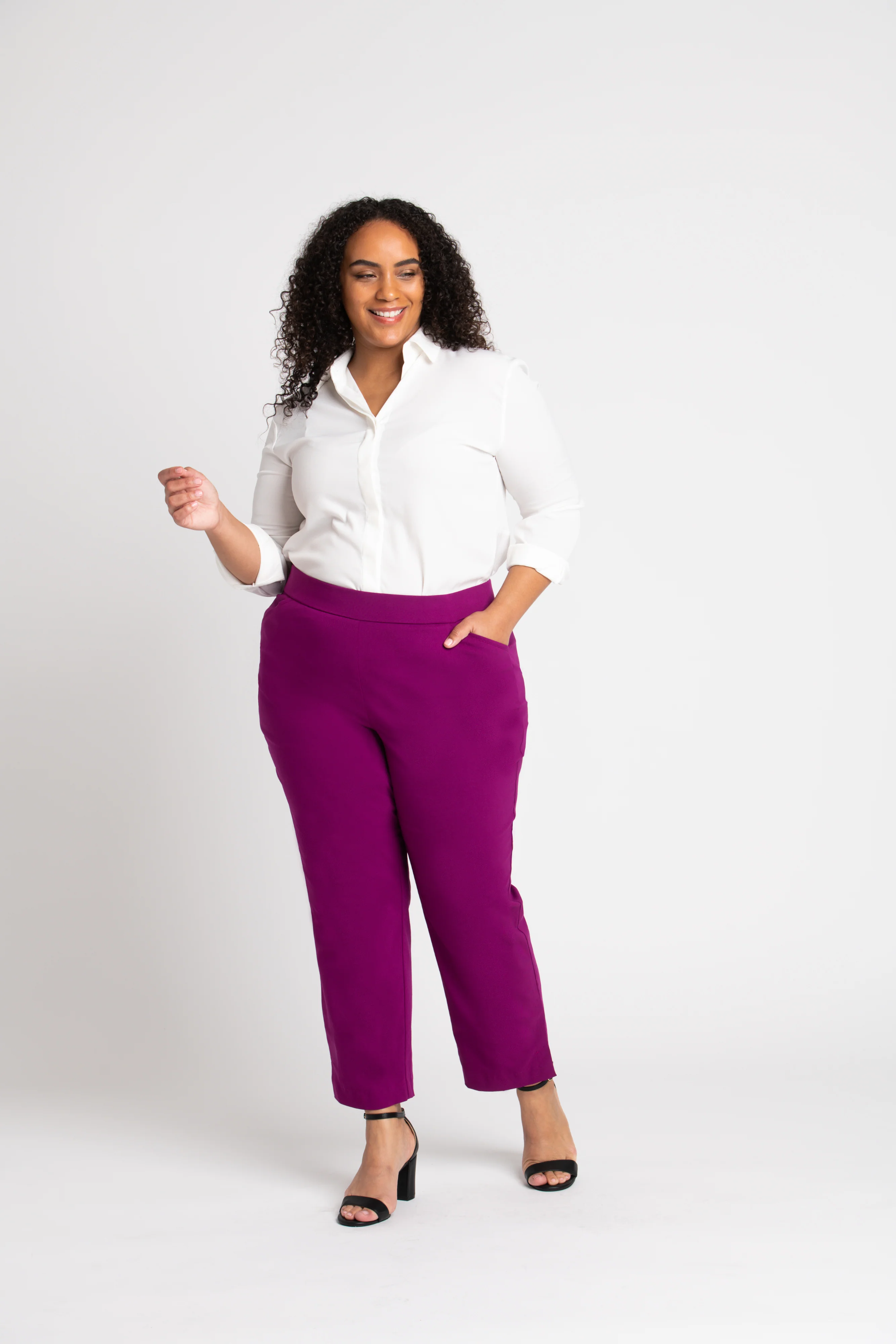 Roz & Ali™ Superstretch Magenta Pull On Ankle Pants - Plus - Image 6