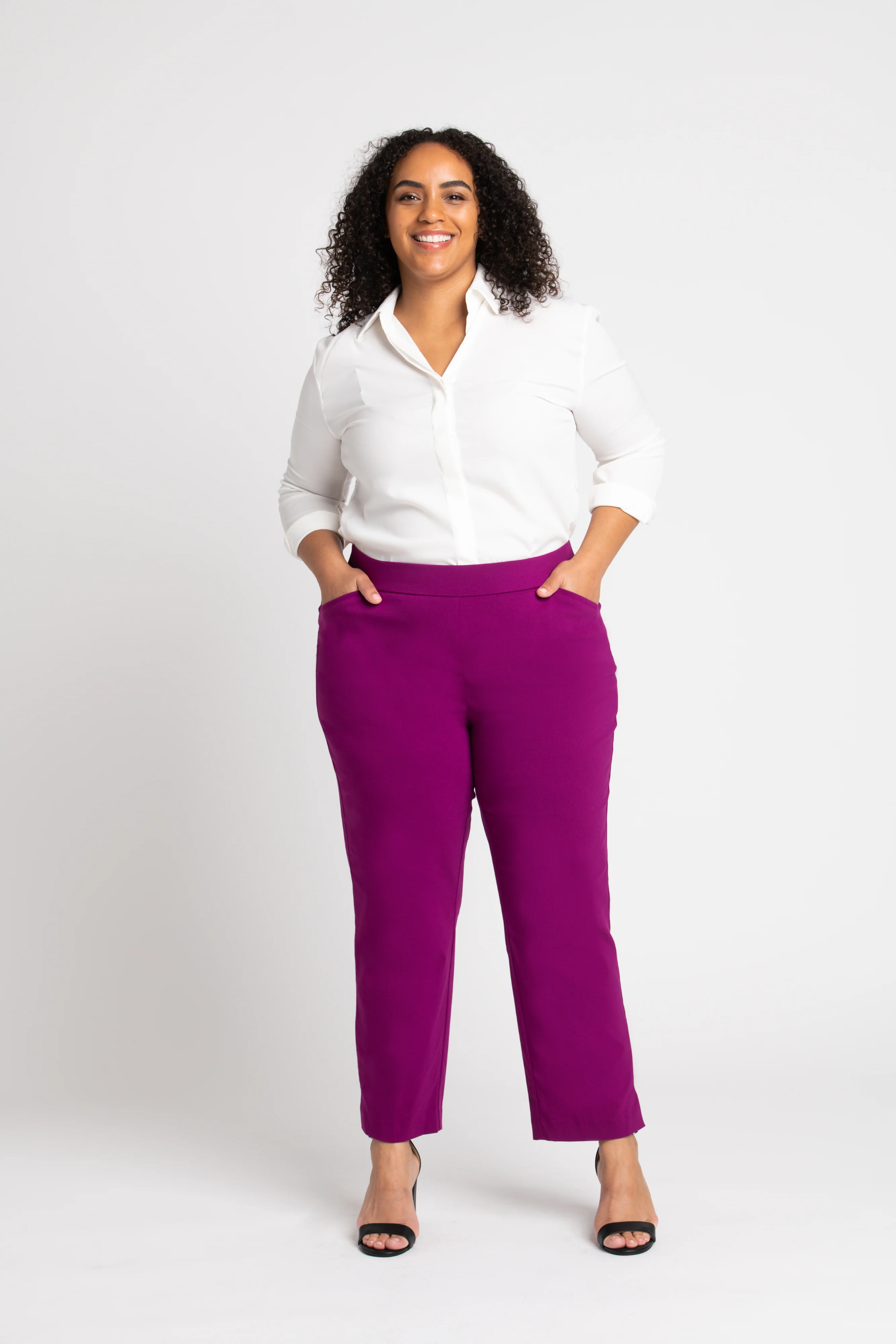 Roz & Ali™ Superstretch Magenta Pull On Ankle Pants - Plus - Image 9
