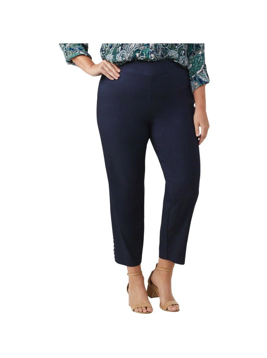 Roz & Ali™ Tummy Control Millennium Ankle Pant With Grommet Rivet Tape Trim - Plus - Image 3