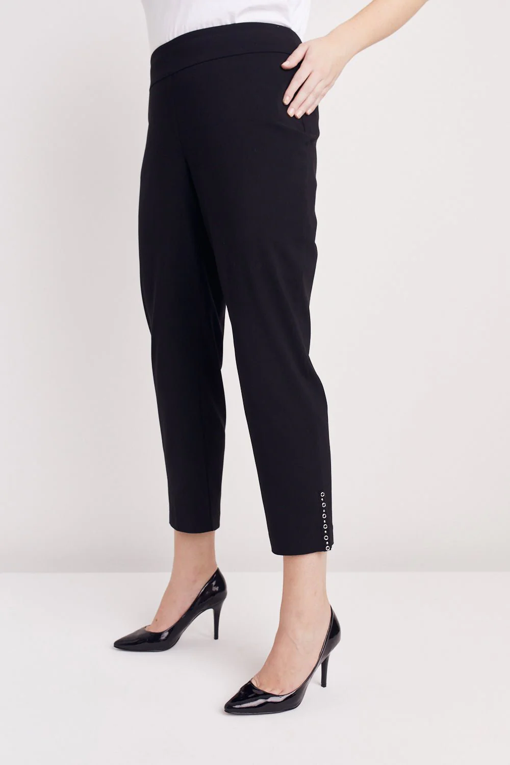 Roz & Ali™ Tummy Control Millennium Ankle Pant With Grommet Rivet Tape Trim - Plus - Image 5