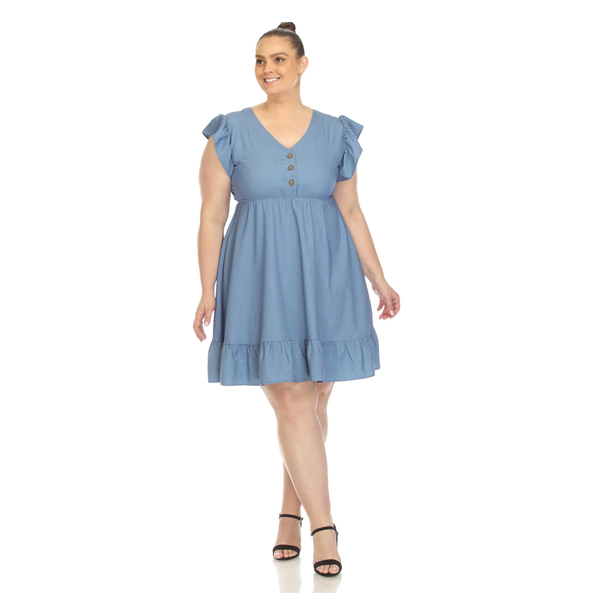 Ruffle Sleeve Knee-Length Dress - Plus - Image 9