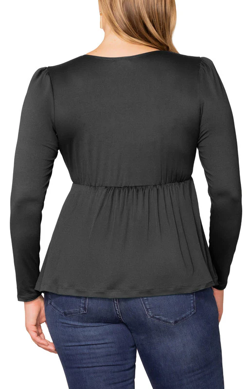 Rylan Ruched Top - Black - Plus - Image 2