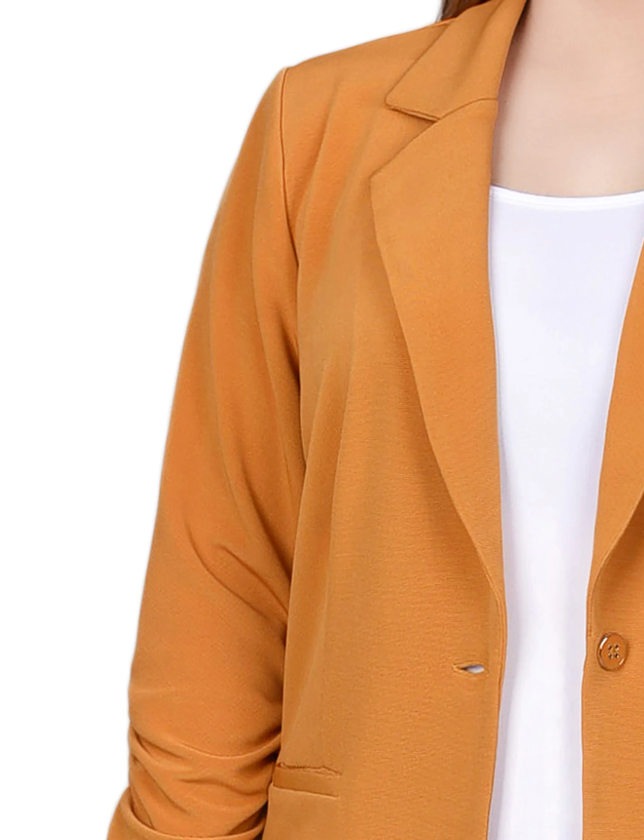 Saffron Long Sleeve Scuba Crepe Jacket - Plus - Image 3