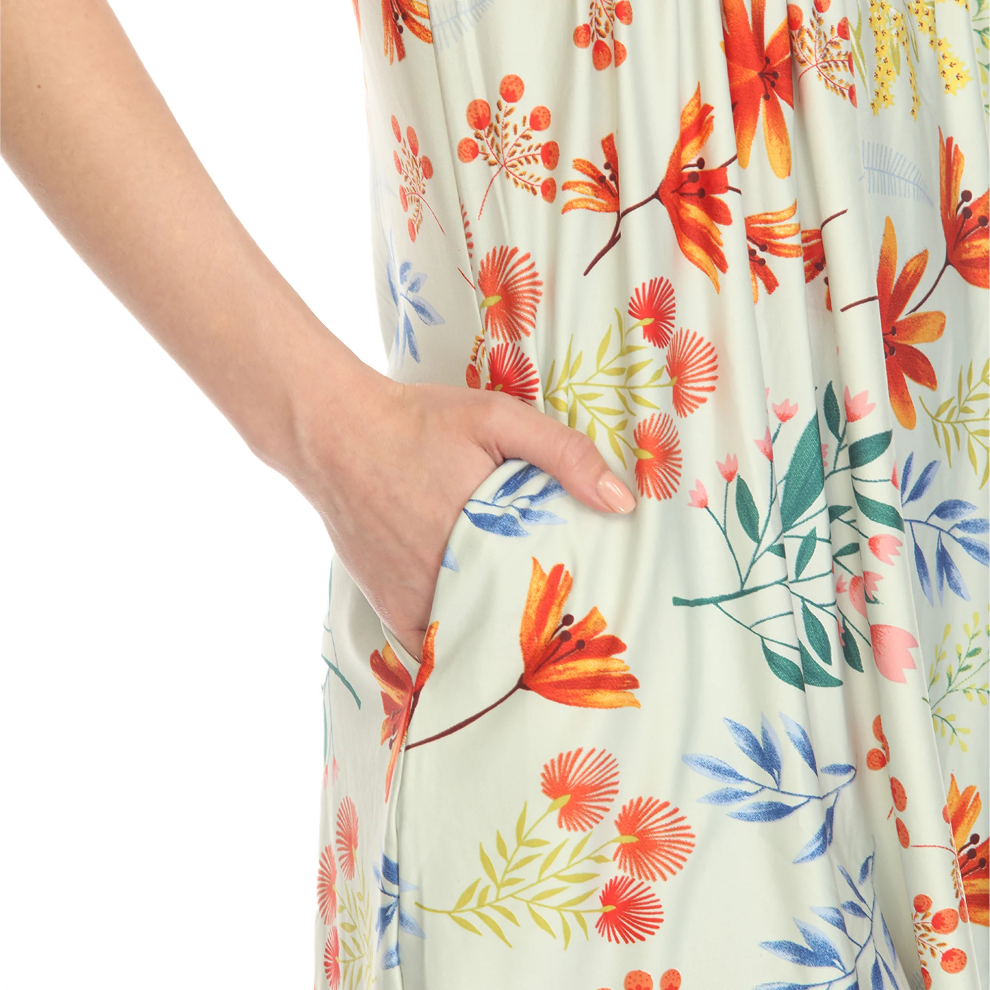 Sage Floral Sleeveless Tunic Top - Image 4