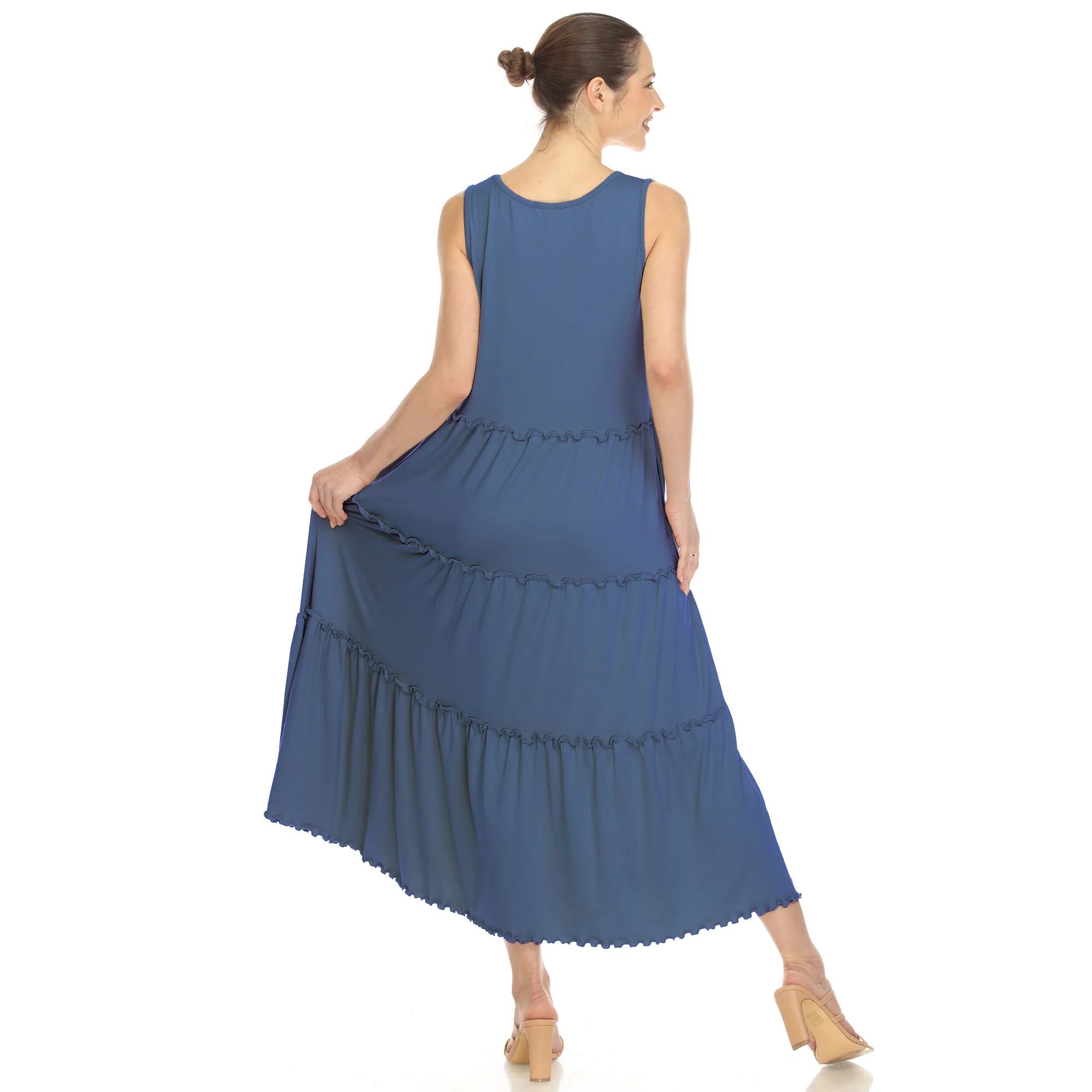 Scoop Neck Tiered Midi Dress - Image 15