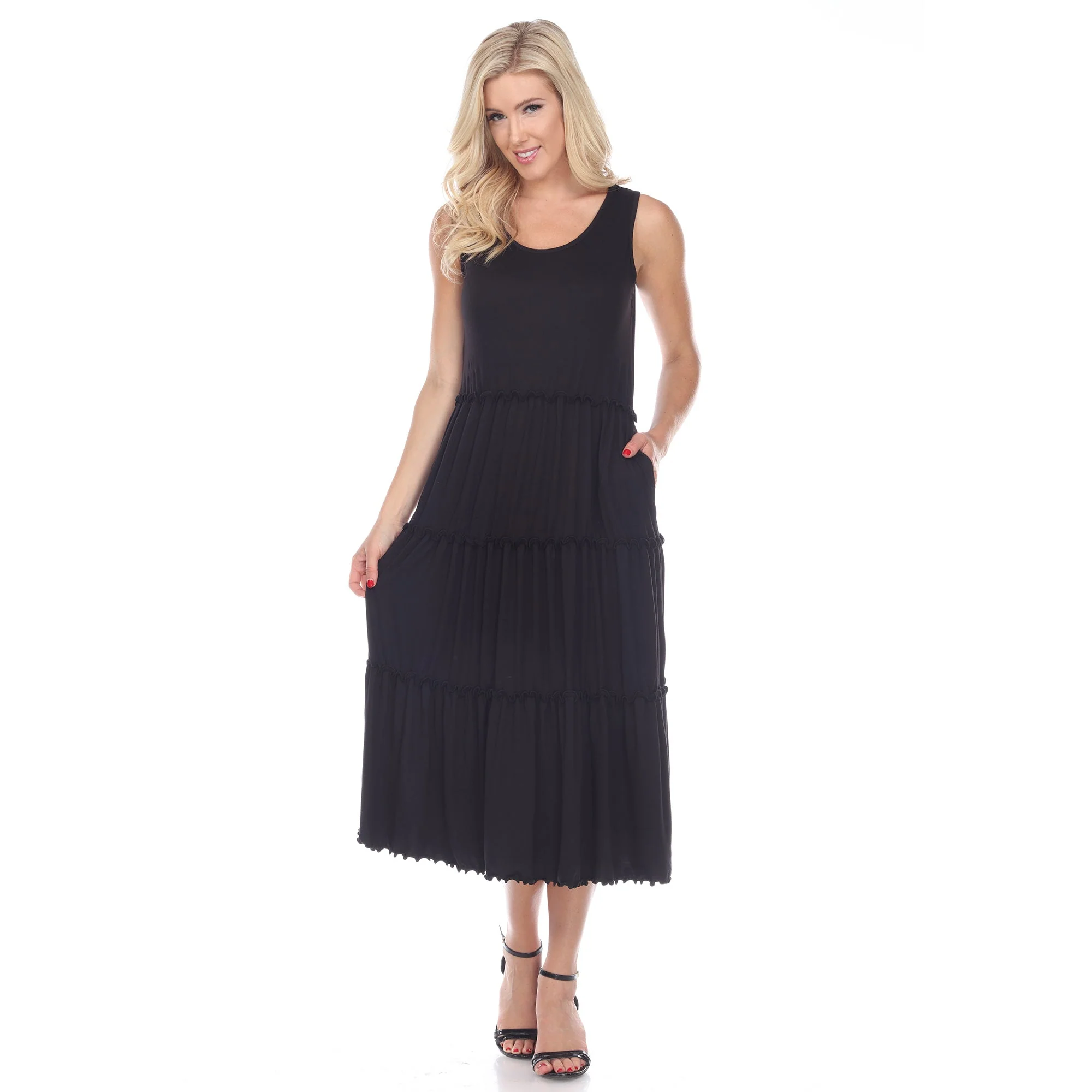 Scoop Neck Tiered Midi Dress - Image 18