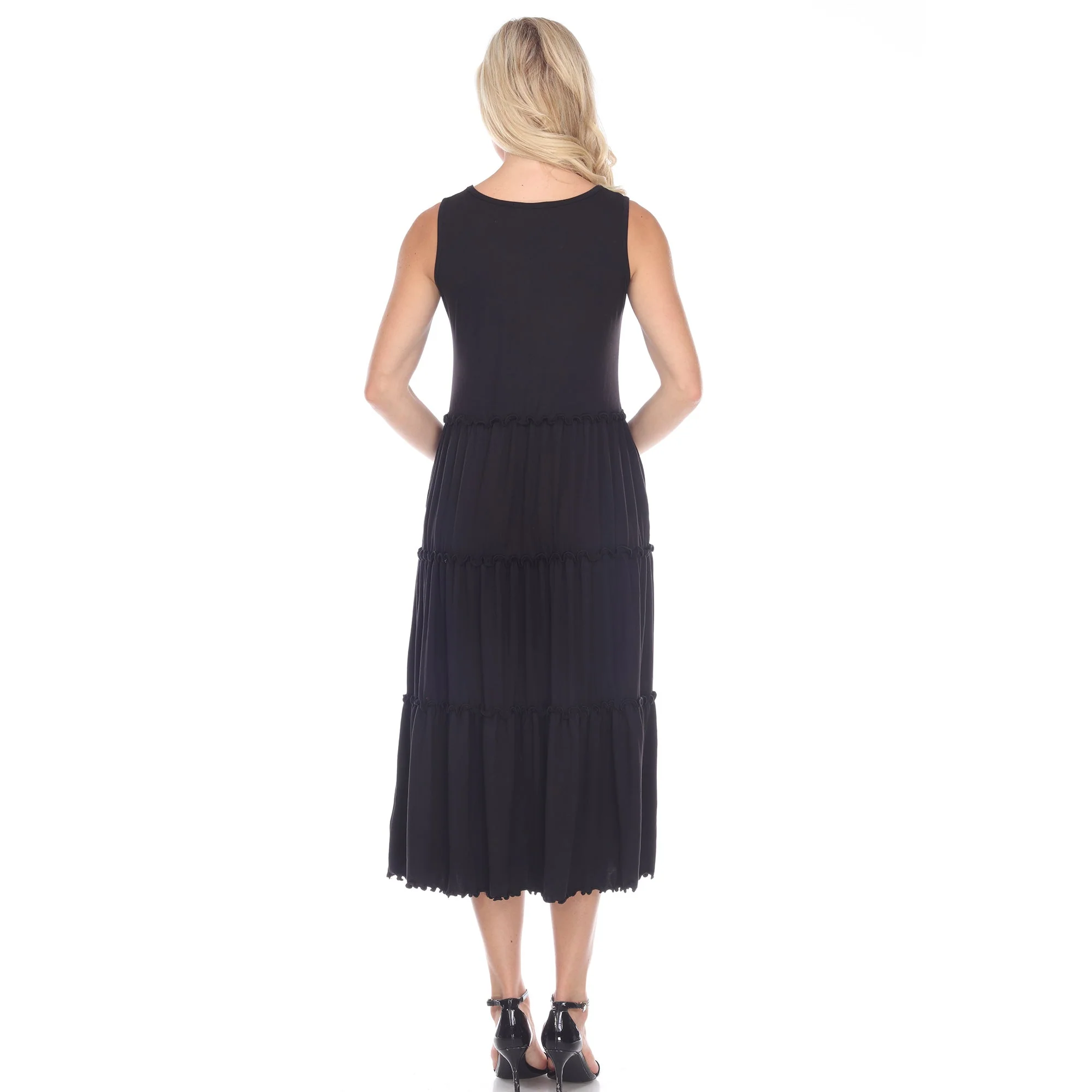 Scoop Neck Tiered Midi Dress - Image 20