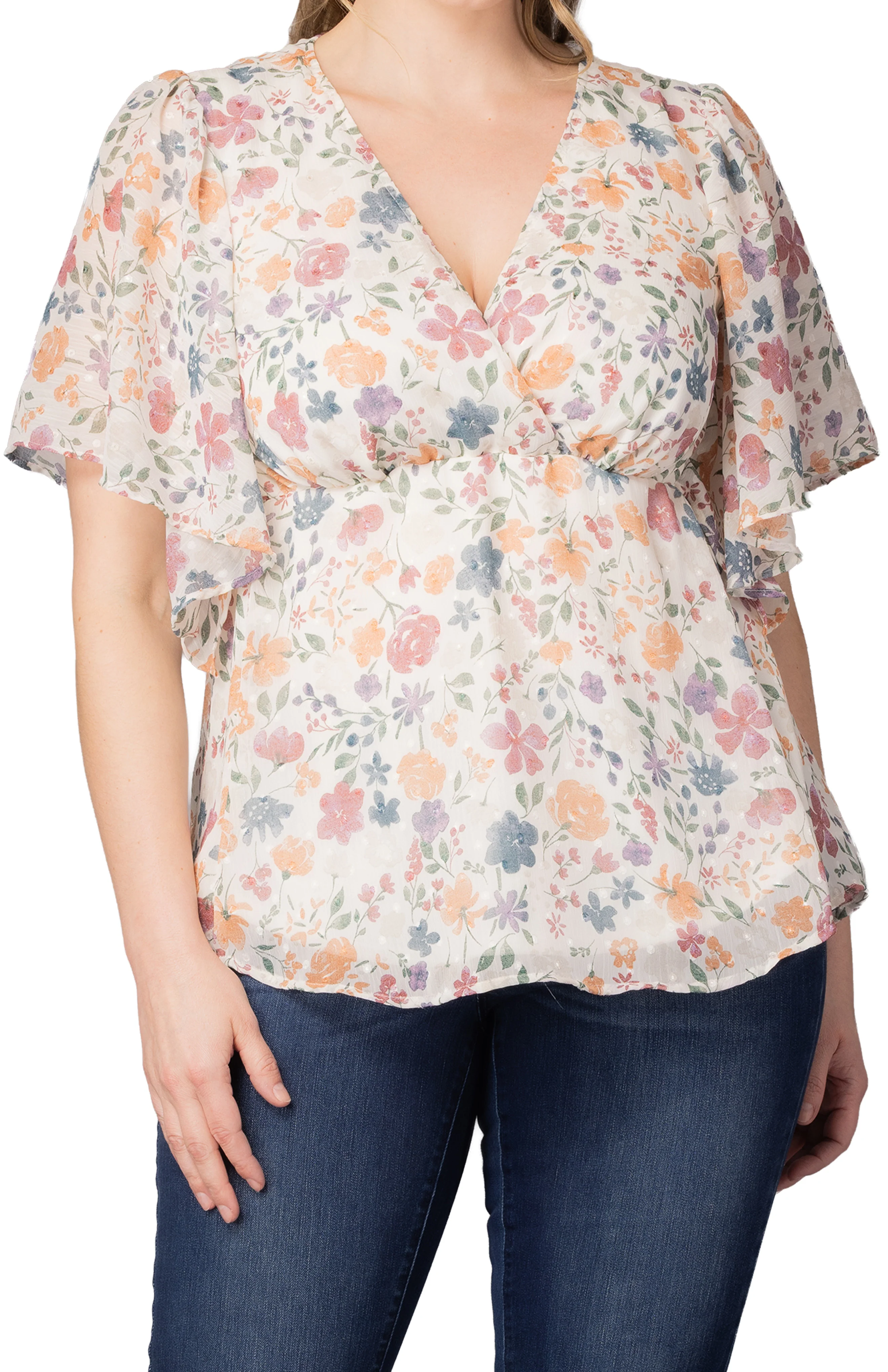 Seaside Serenade Top  - Pale Blossoms -  Plus - Image 3