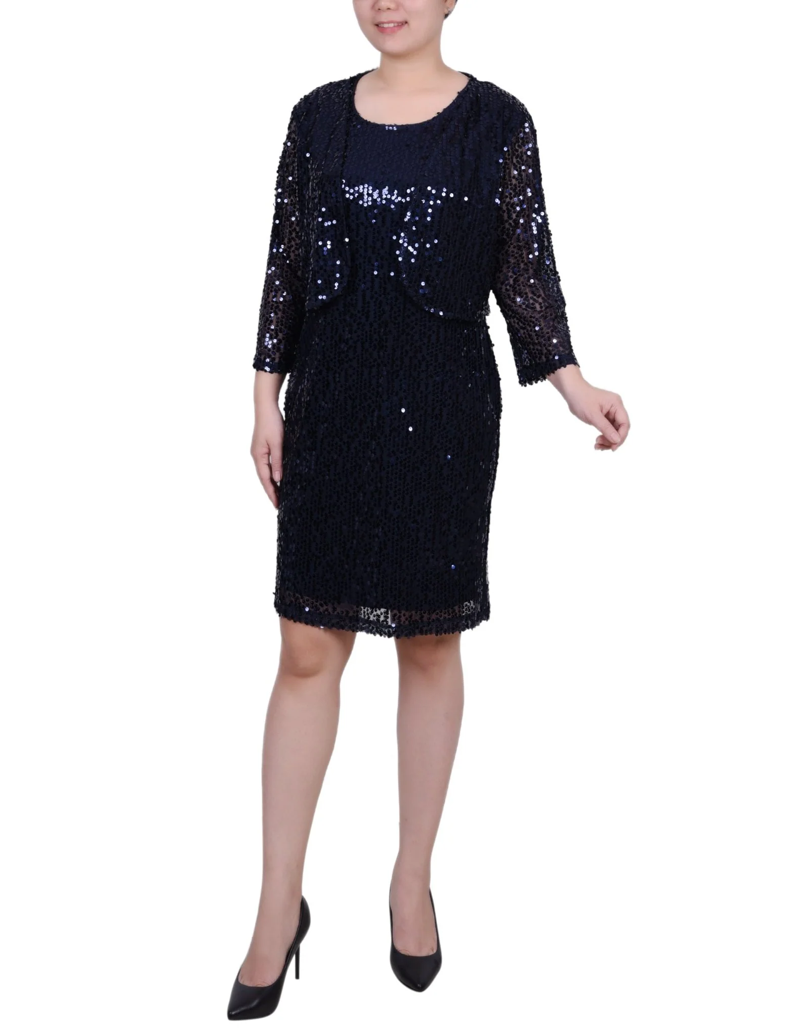 Sequined Bolero Jacket And Dress - Petite - Image 5