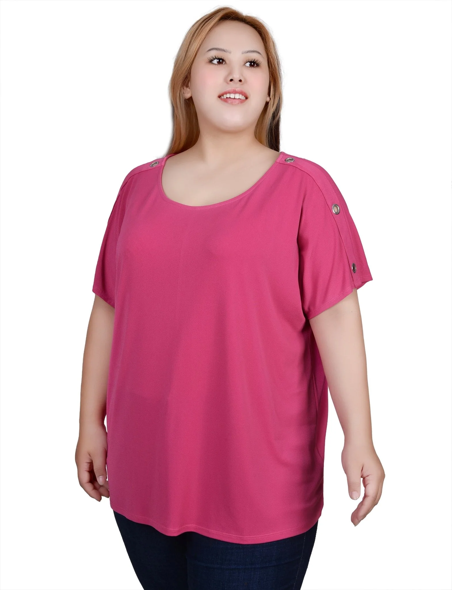 Short Sleeve Extended Sleeve Tunic Top - Plus - Image 14