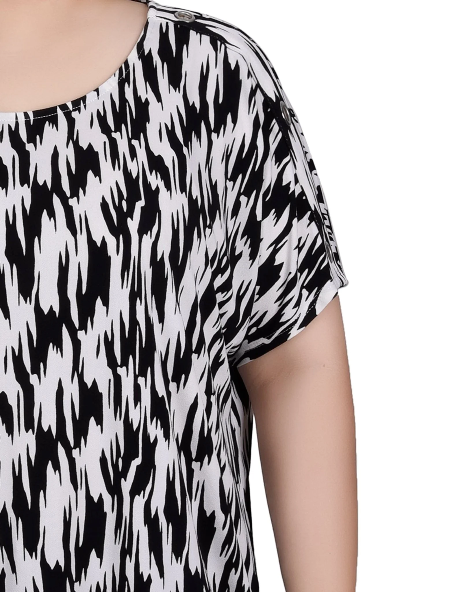 Short Sleeve Extended Sleeve Tunic Top - Plus - Image 7