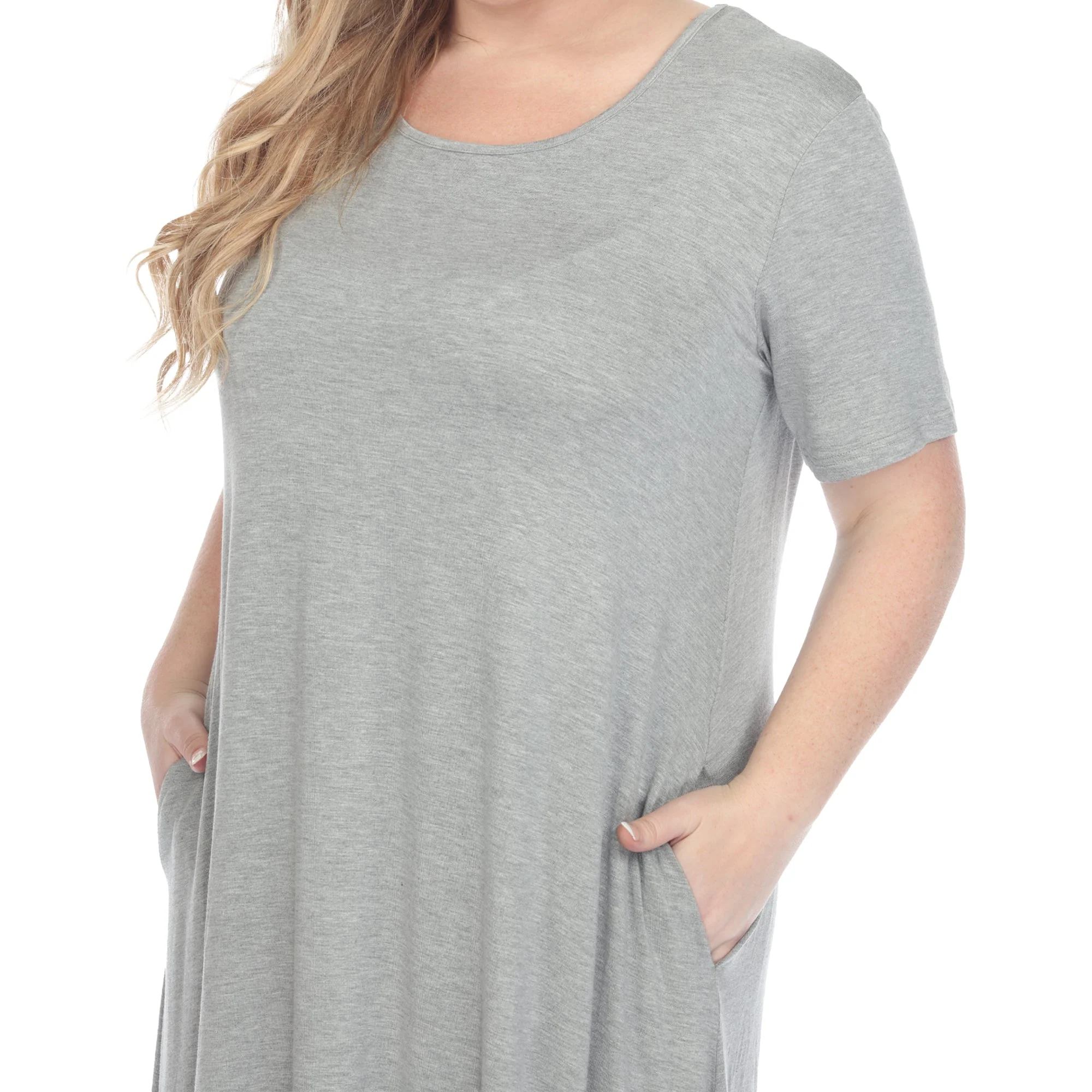 Short Sleeve Pocket Swing Midi Dress - Plus - Image 4