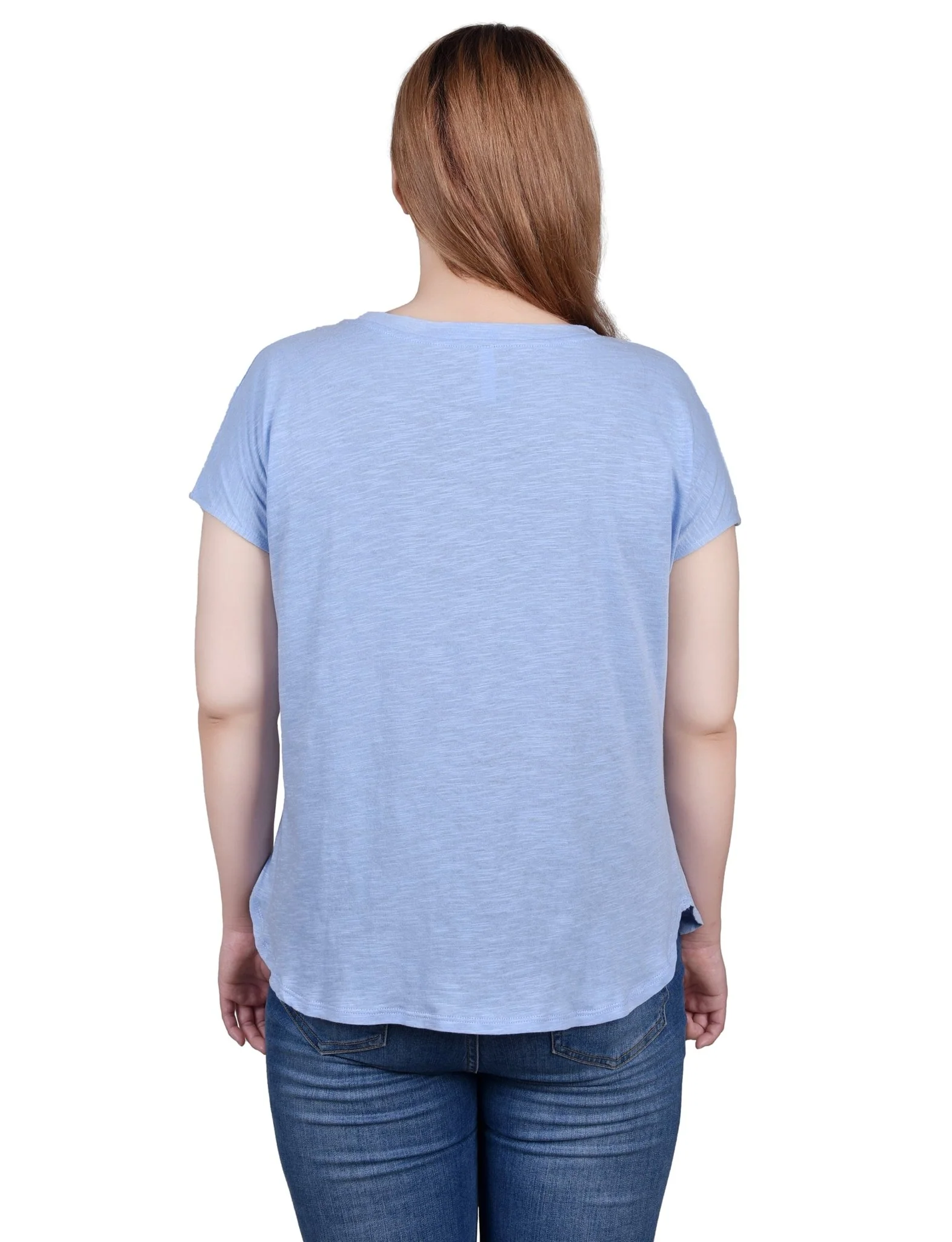 Short Sleeve Slub Knit Top - Petite - Image 4