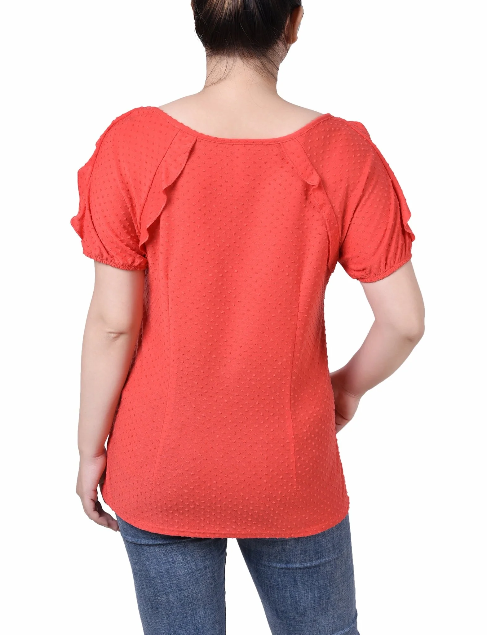 Short Sleeve Swiss Dot Top - Petite - Image 6