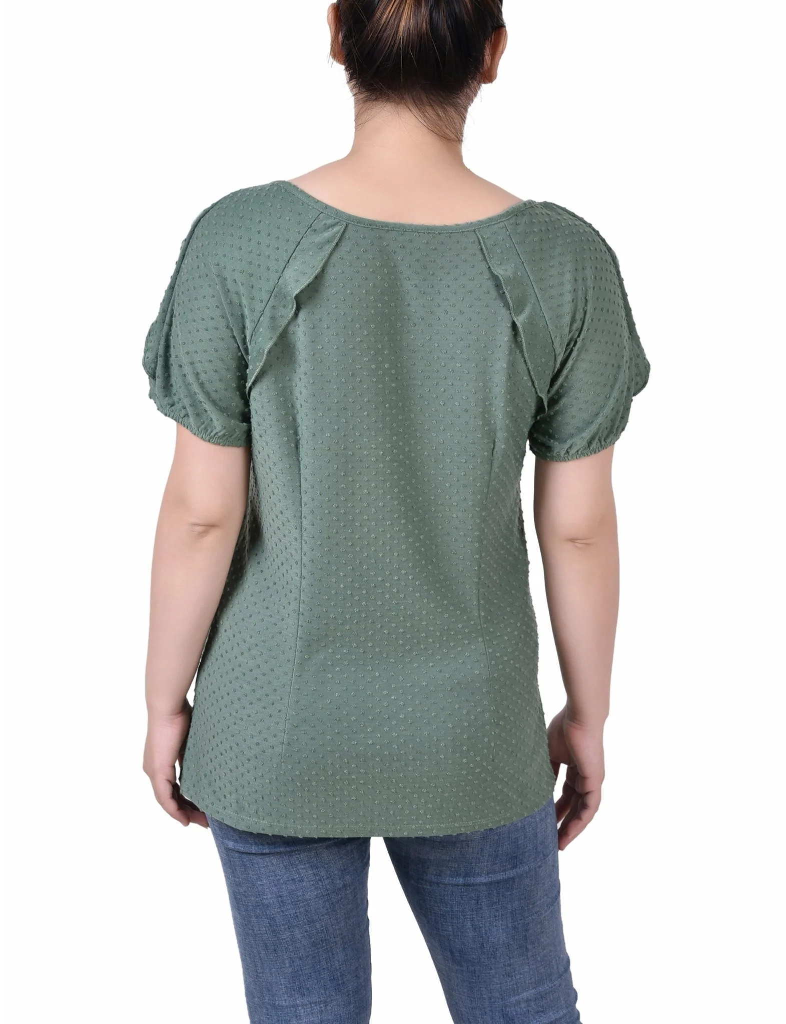 Short Sleeve Swiss Dot Top - Petite - Image 9
