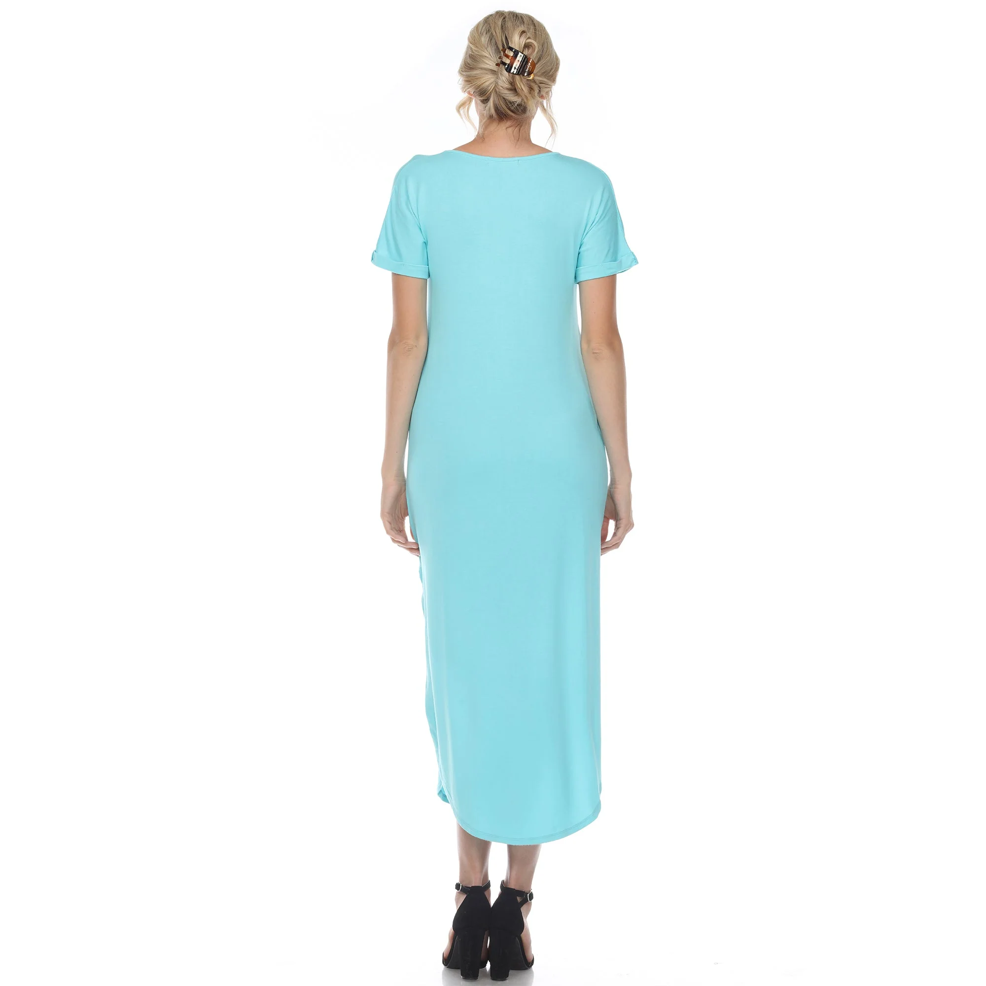 Short Sleeve V-neck Maxi Dress - Image 14
