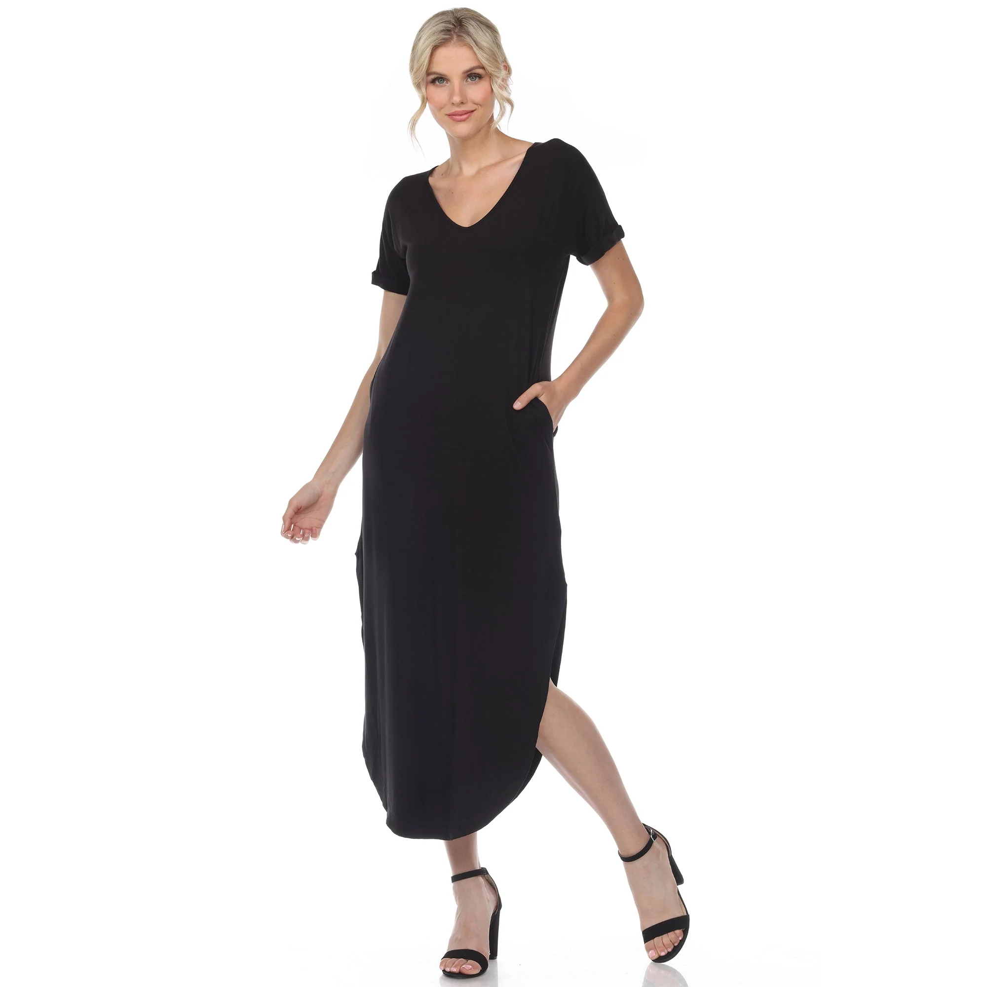 Short Sleeve V-neck Maxi Dress - Image 16