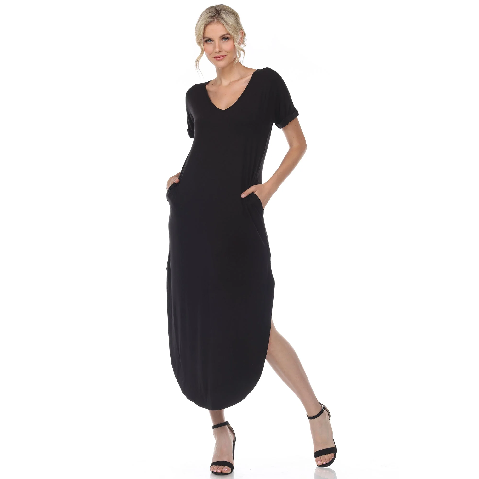 Short Sleeve V-neck Maxi Dress - Image 17