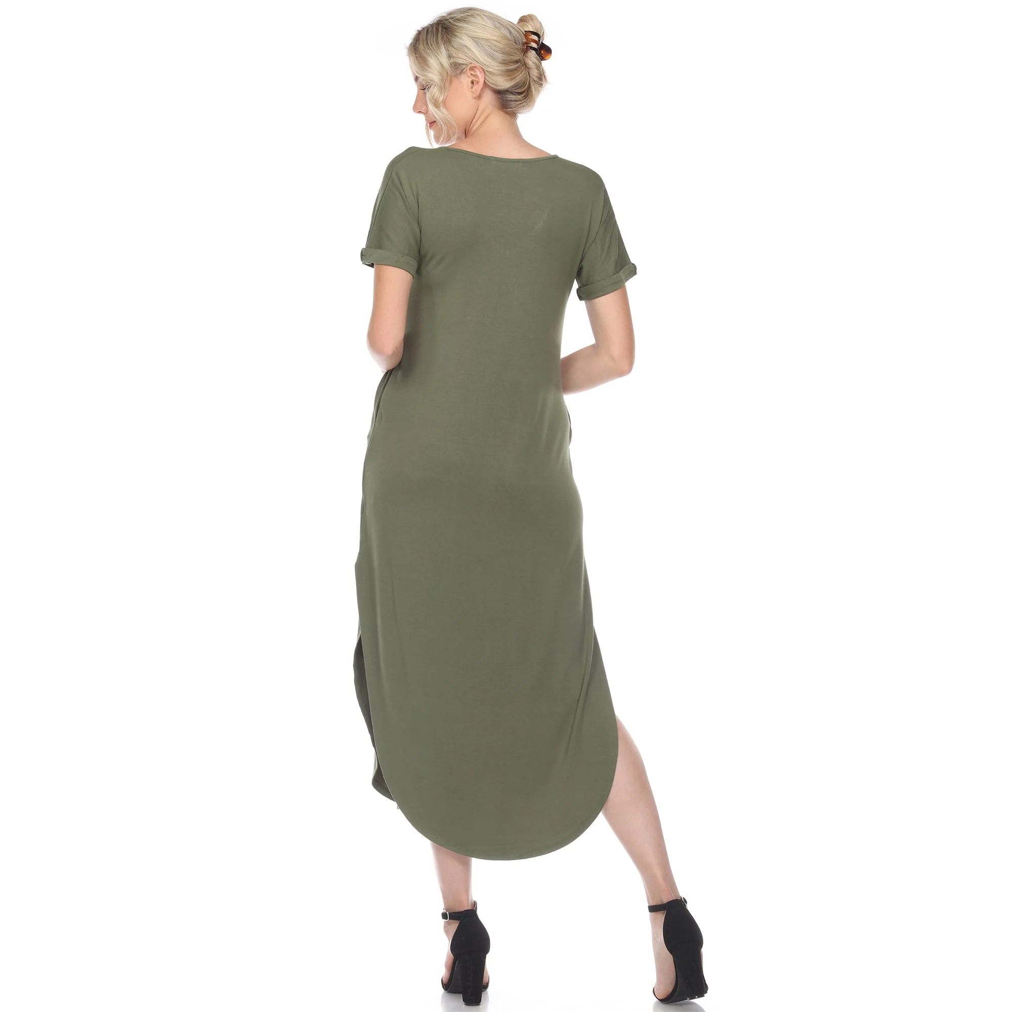 Short Sleeve V-neck Maxi Dress - Image 29